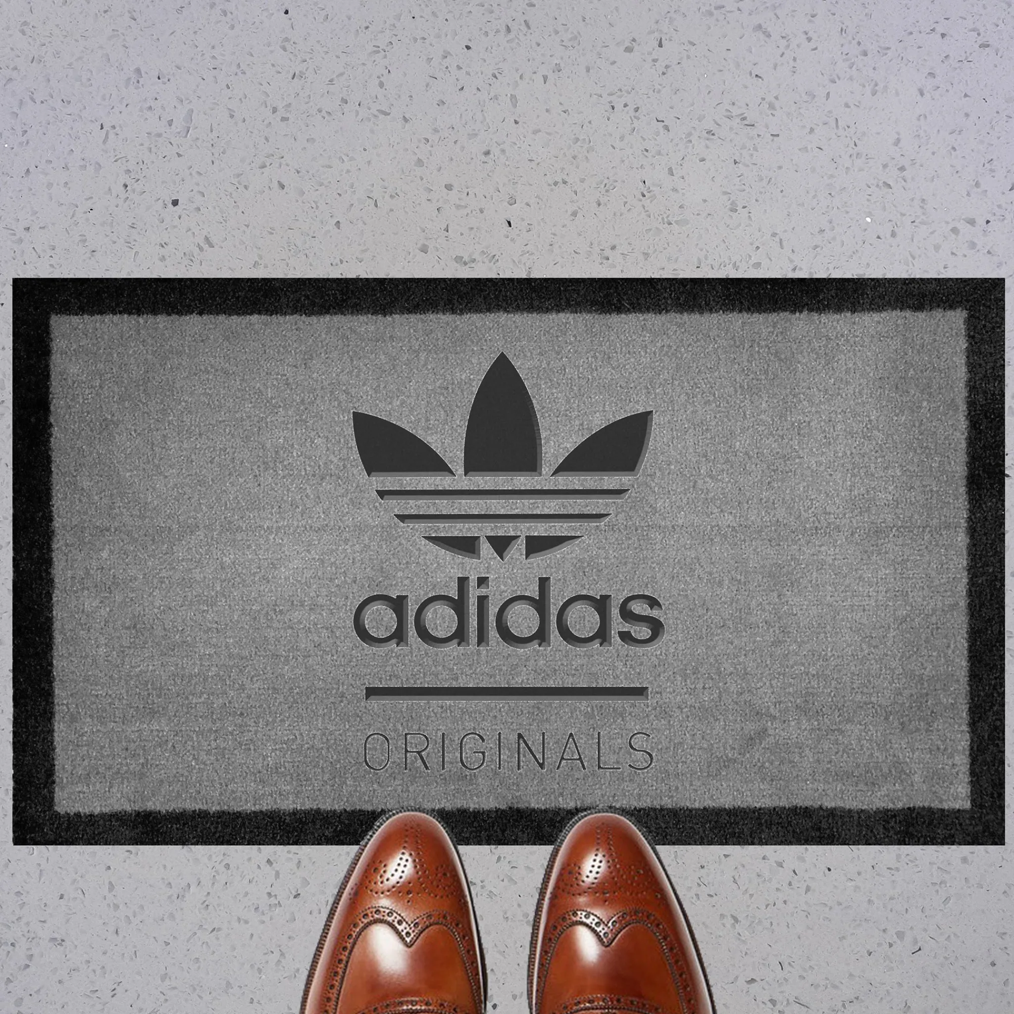 Project Crepslocker Adidas Originals Light Grey Doormat 70x40cm< Rugs & Mats|Designer Home Accessories