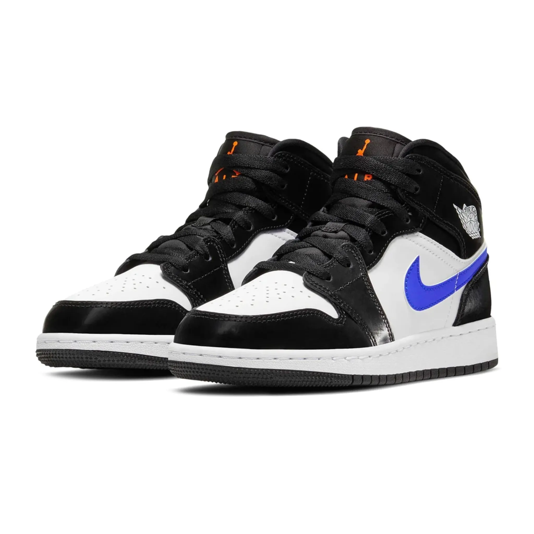 Air Jordan 1 Mid Black Racer Blue (GS)< Black Trainers|Trainers