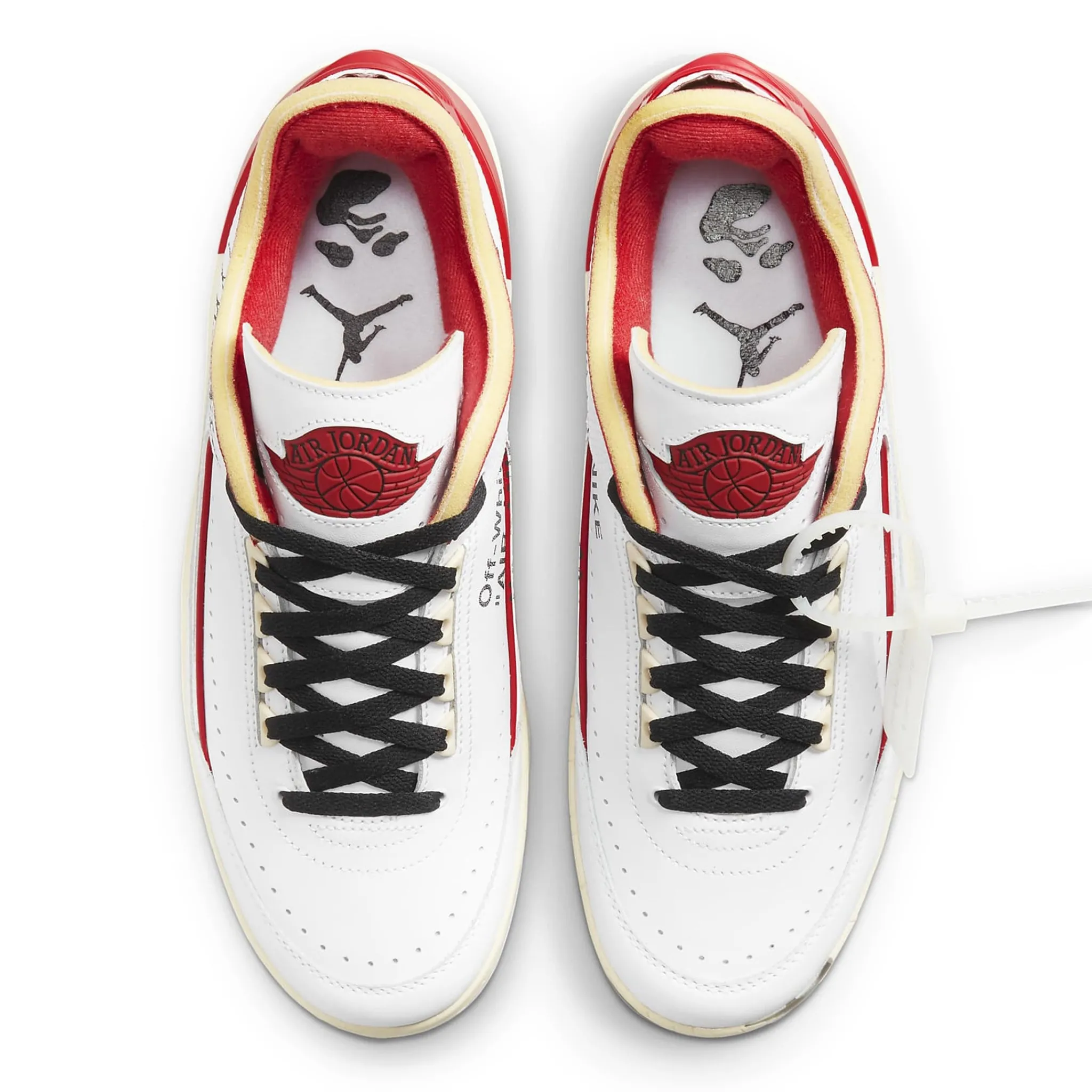 Air Jordan 2 X Off-White Retro Low White Varsity Red< White Trainers|Trainers