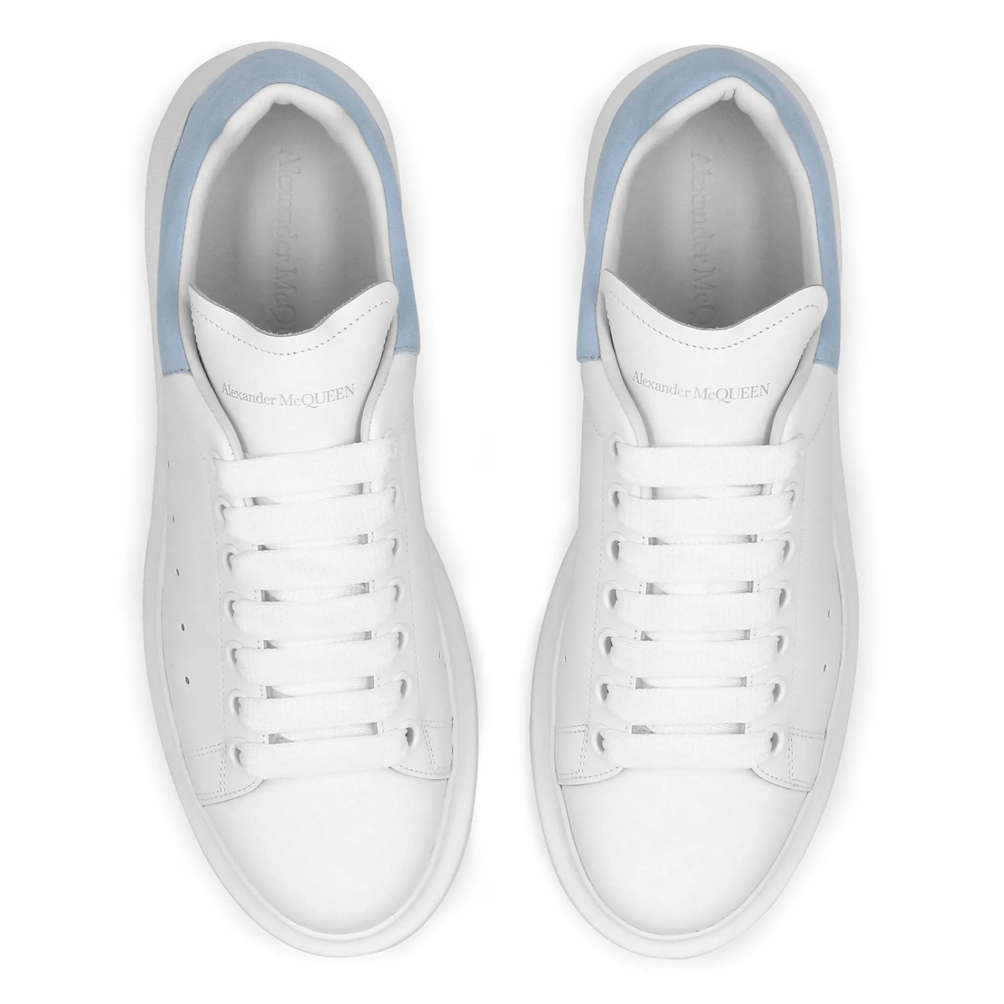 Alexander Mcqueen Raised Sole White Blue Sneaker< White Trainers|Designer Trainers