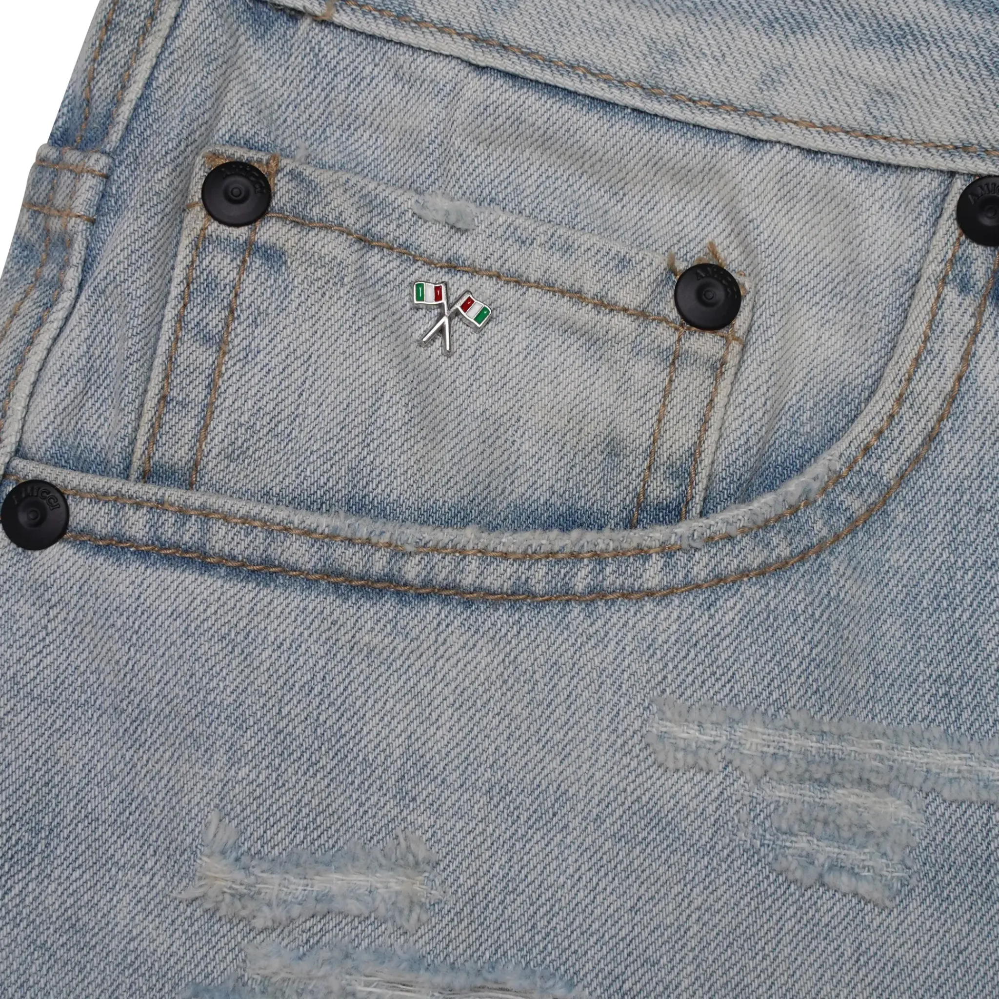 Amicci Adrano Light Blue Carpenter Shorts< Shorts