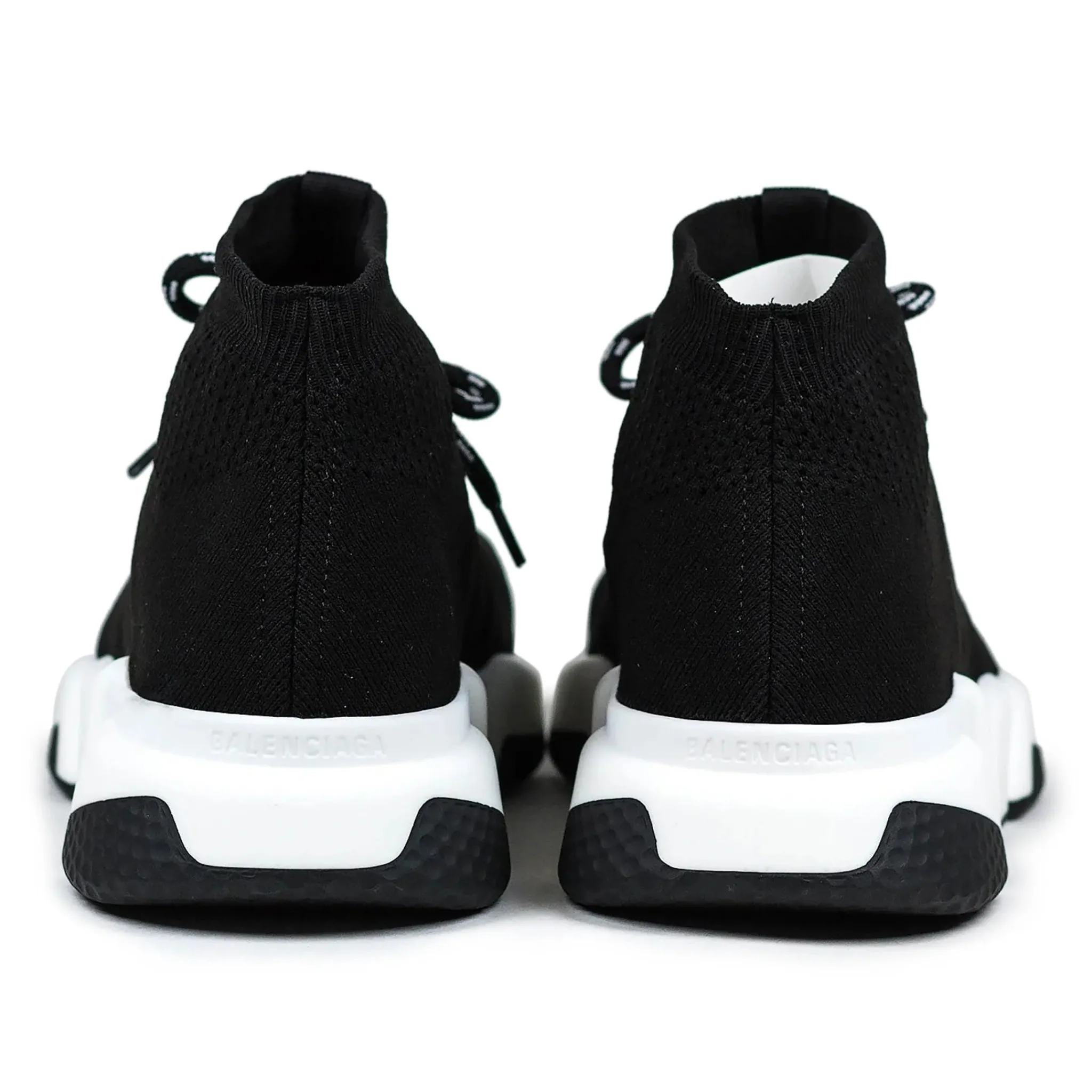 Balenciaga Speed Knit Lace Sock Black White< Black Trainers|Designer Trainers