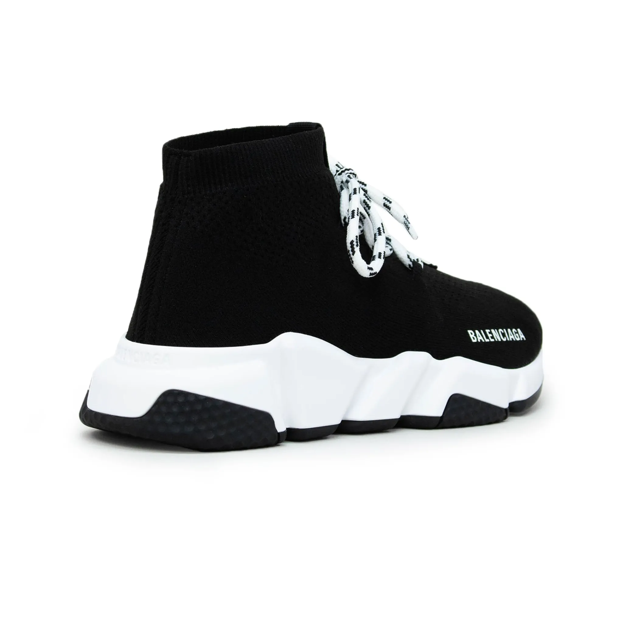 Balenciaga Speed Knit Lace Sock Black White (W)< Black Trainers|Designer Trainers