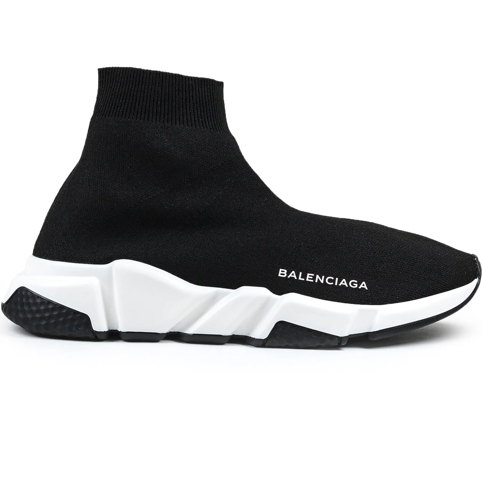 Balenciaga Speed Knit Sock Black White Black< Black Trainers|Designer Trainers
