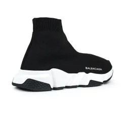Balenciaga Speed Knit Sock Black White Black< Black Trainers|Designer Trainers