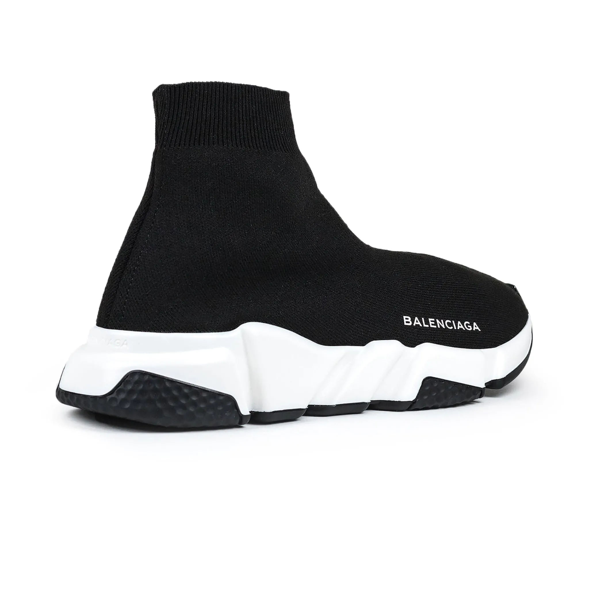 Balenciaga Speed Knit Sock Black White Black< Black Trainers|Designer Trainers
