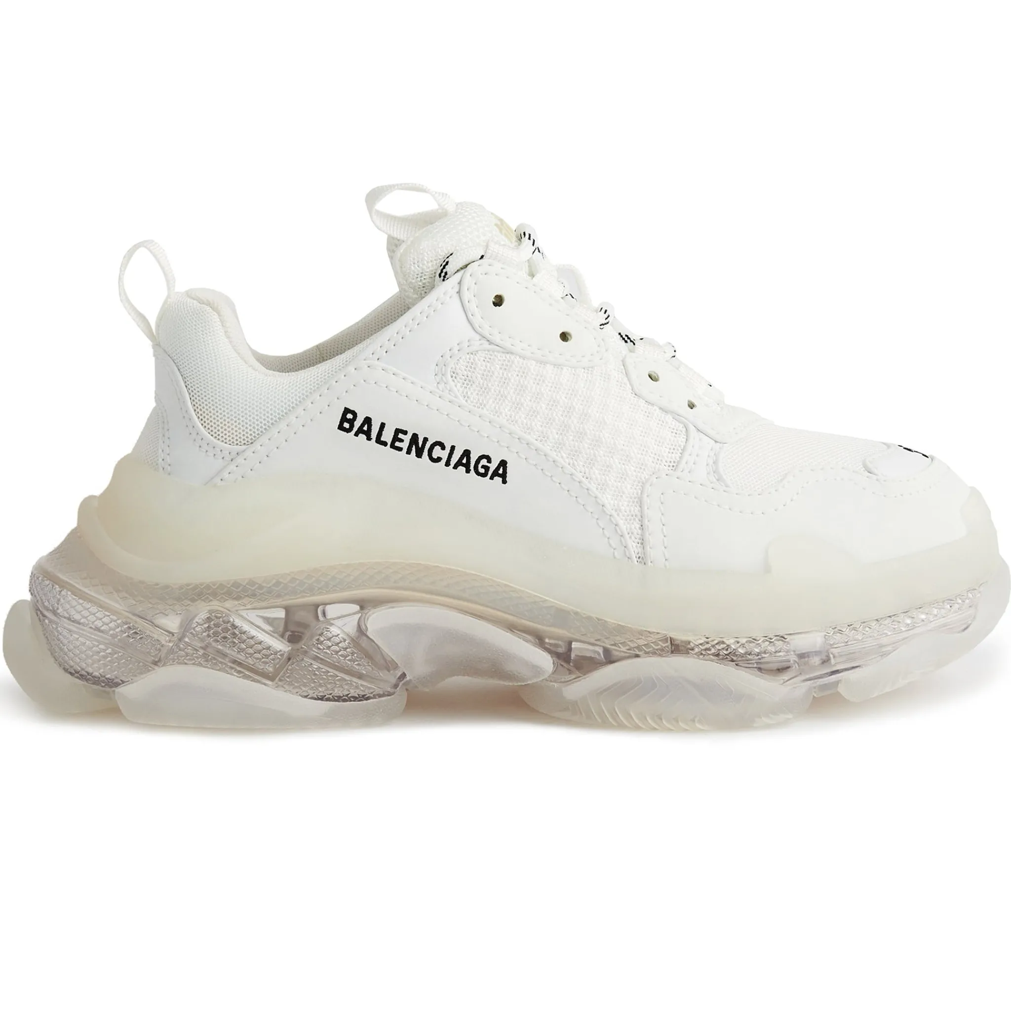 Balenciaga Triple S Sneaker Polar White Clear Sole< White Trainers|Designer Trainers