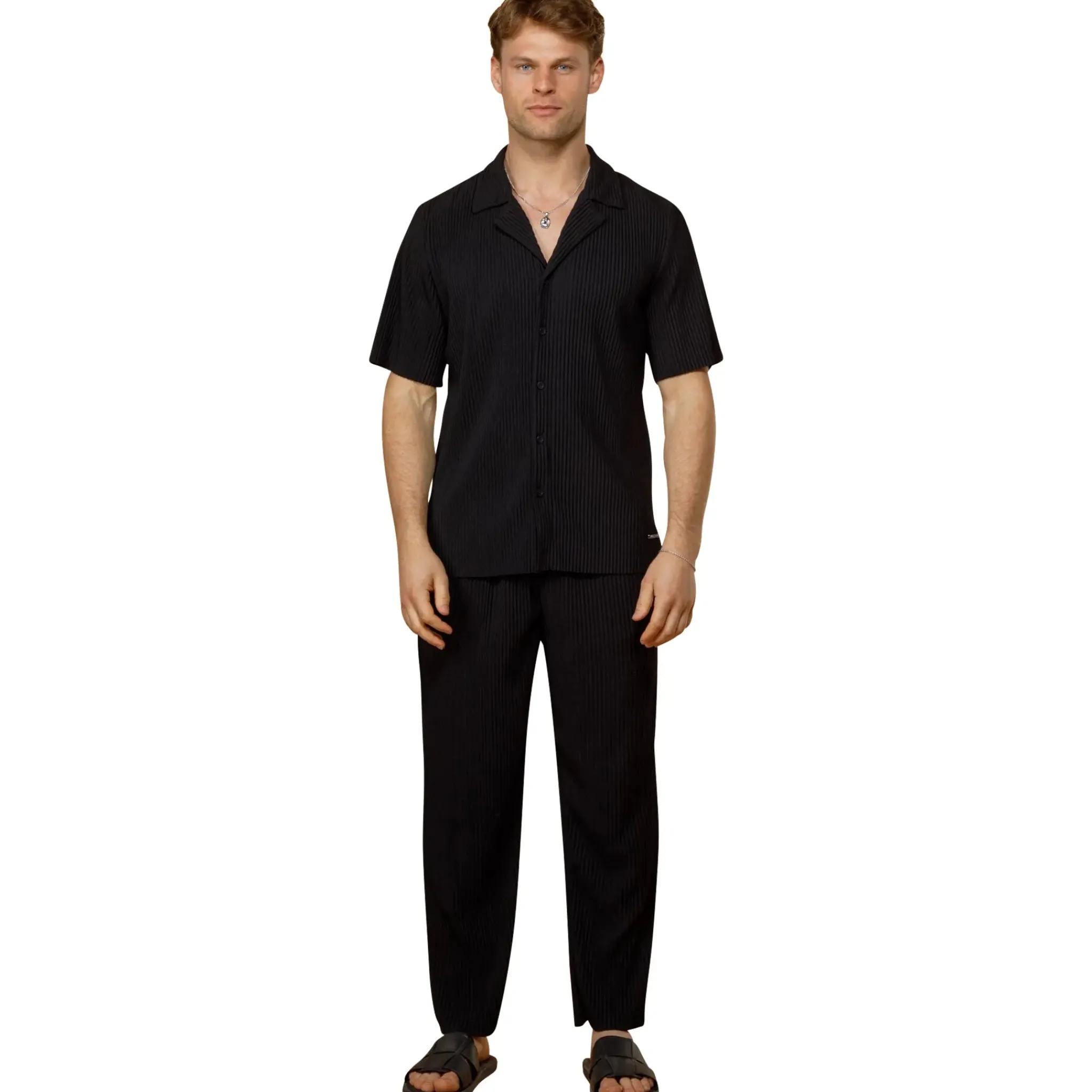 Belier Pleated Black Resort Shirt & Shorts< Shorts|Shirts
