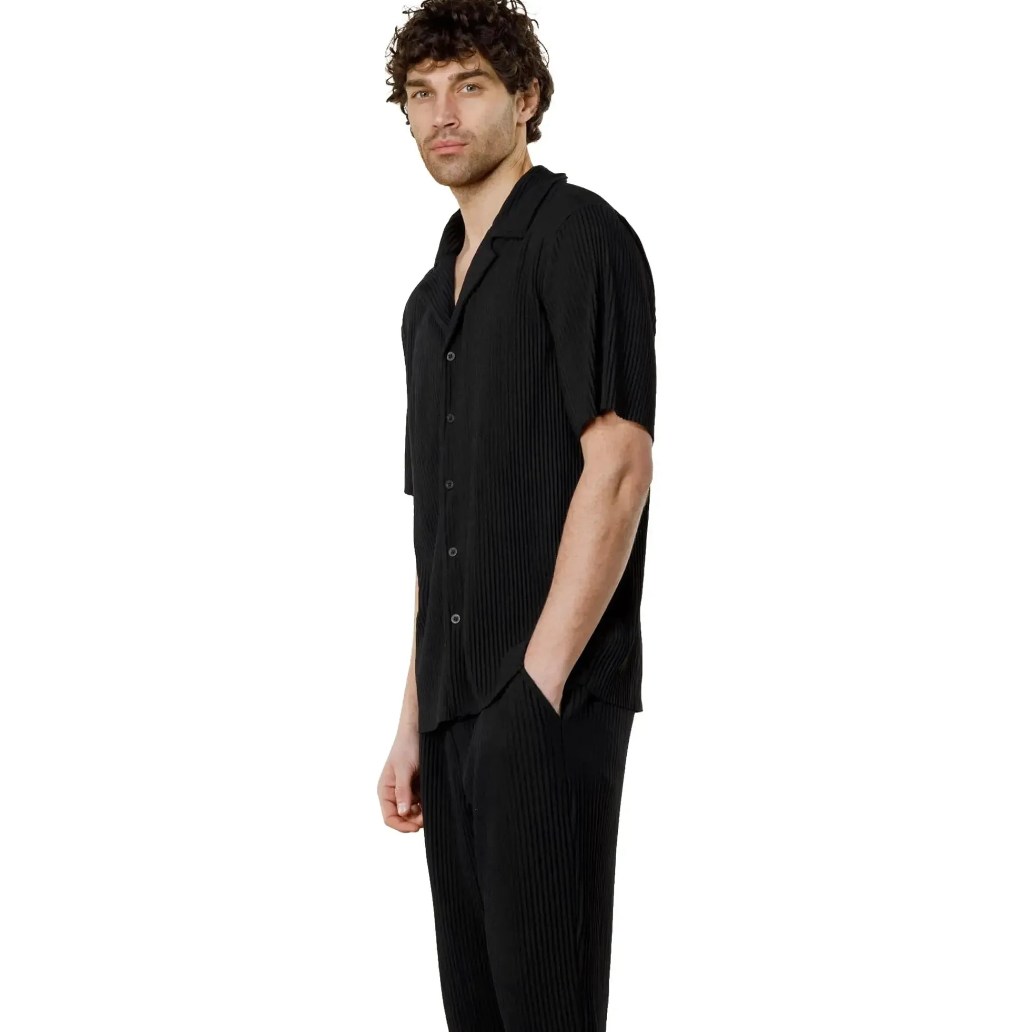 Belier Pleated Black Resort Shirt & Shorts< Shorts|Shirts