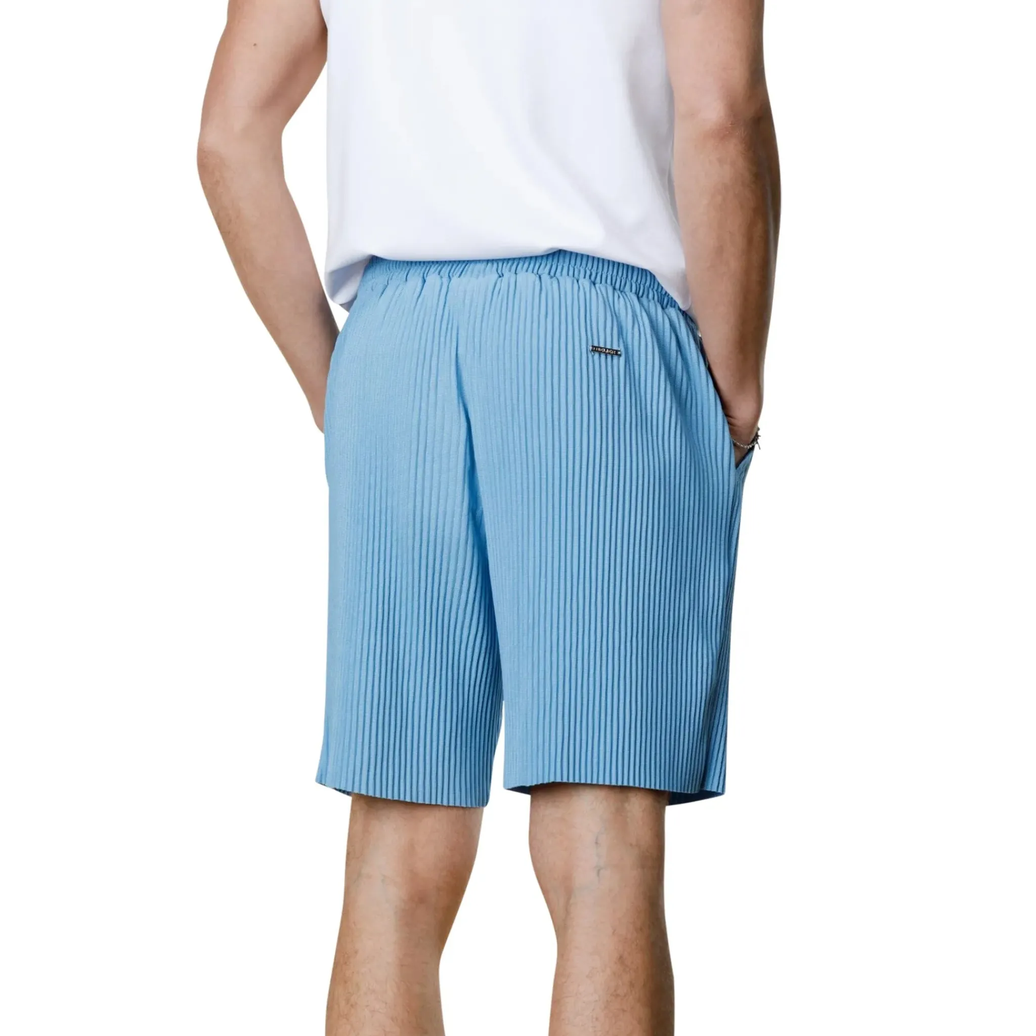 Belier Pleated Light Blue Resort Shirt & Shorts< Shorts|Shirts