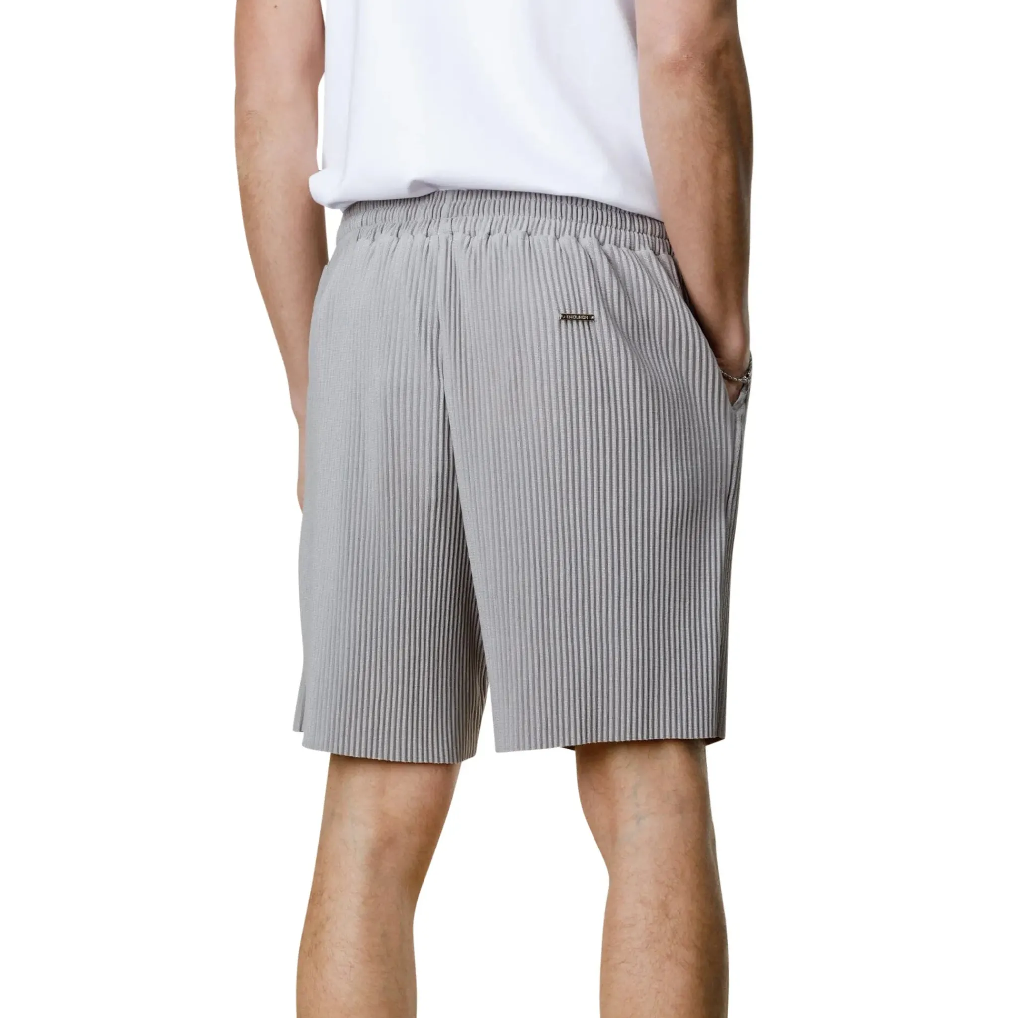 Belier Pleated Light Grey Shorts< Shorts