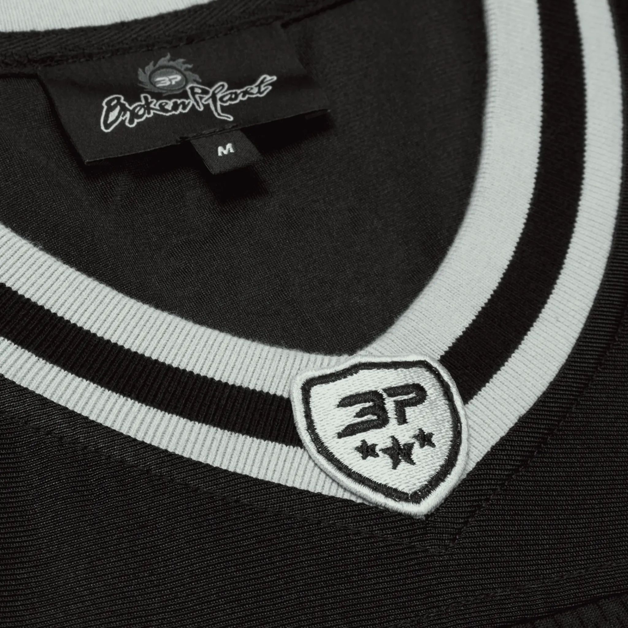Broken Planet Market Broken Planet Black Silver Football Jersey< T-shirts