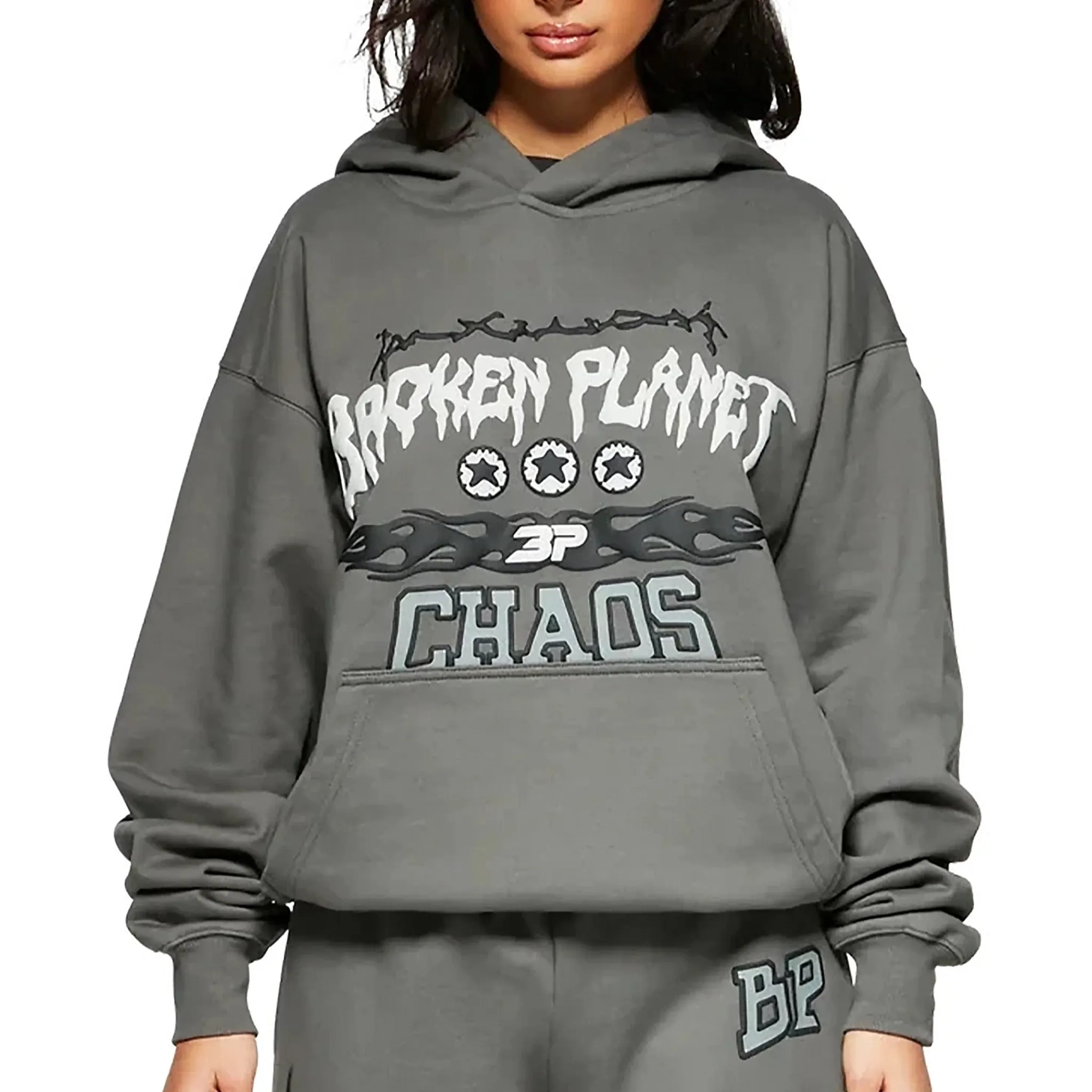 Broken Planet Market Broken Planet Chaos Gunmetal Grey Hoodie< Sweatshirts & Hoodies