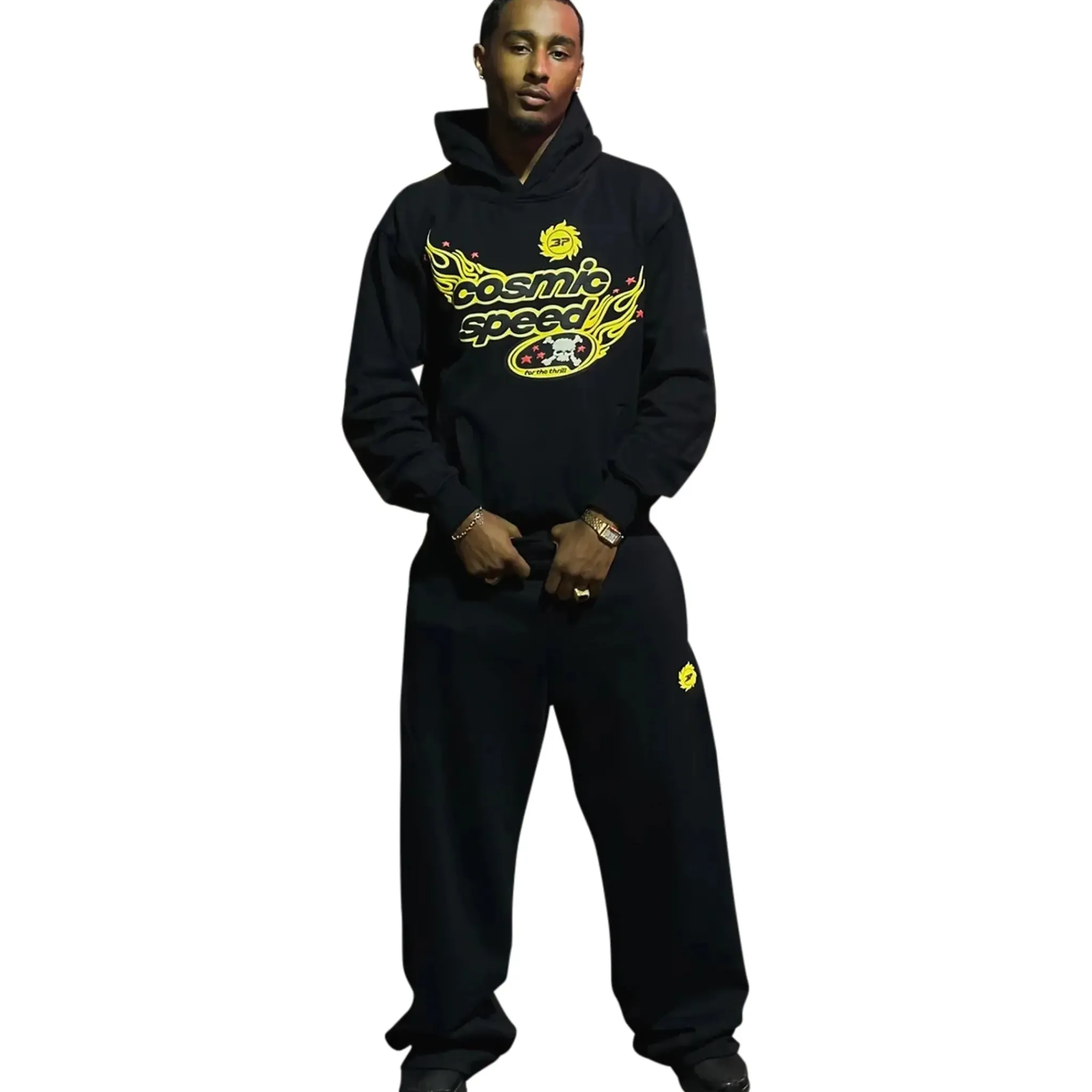 Broken Planet Market Broken Planet Cosmic Speed Midnight Black Hoodie< Sweatshirts & Hoodies