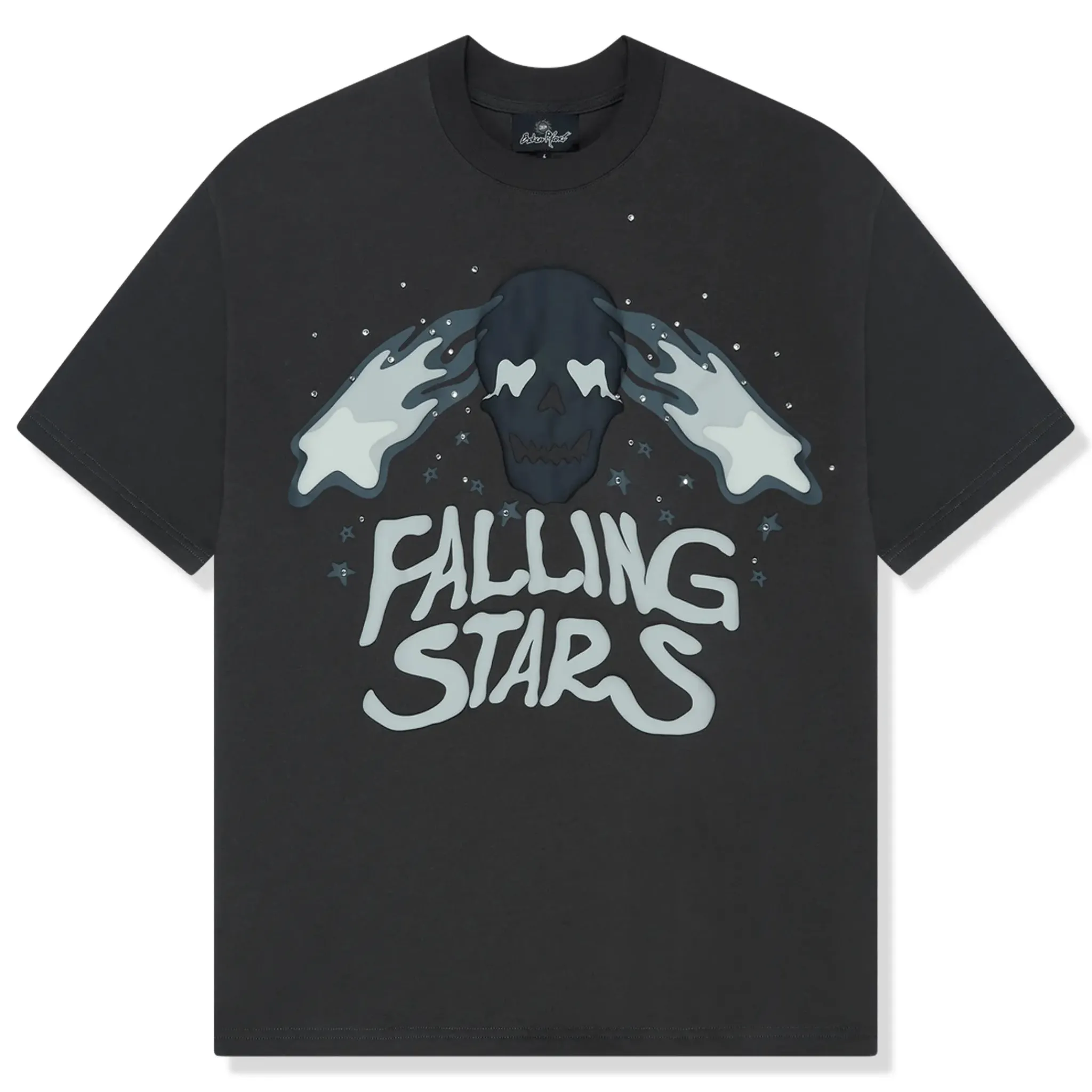 Broken Planet Market Broken Planet Falling Stars Soot Black T Shirt< T-shirts