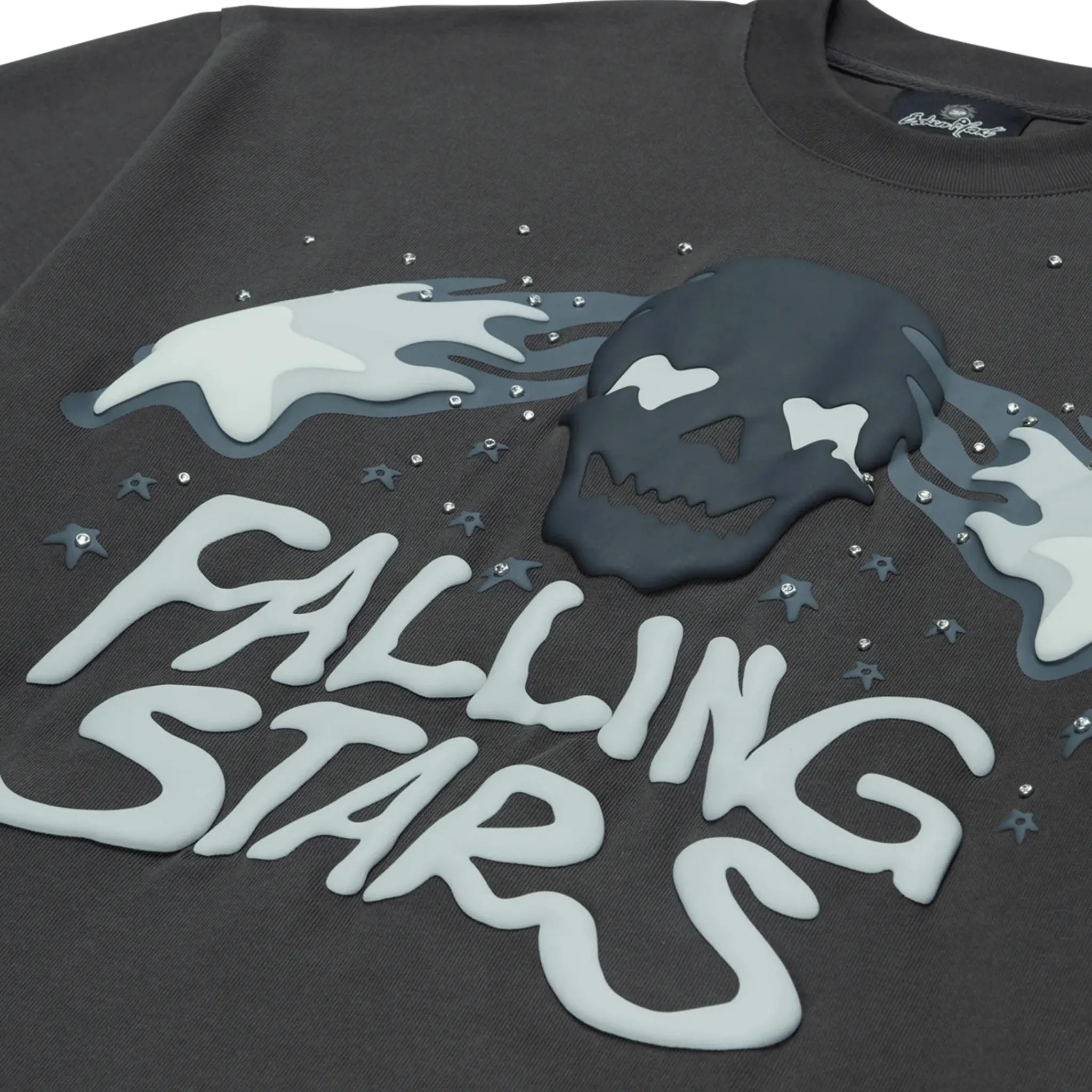 Broken Planet Market Broken Planet Falling Stars Soot Black T Shirt< T-shirts