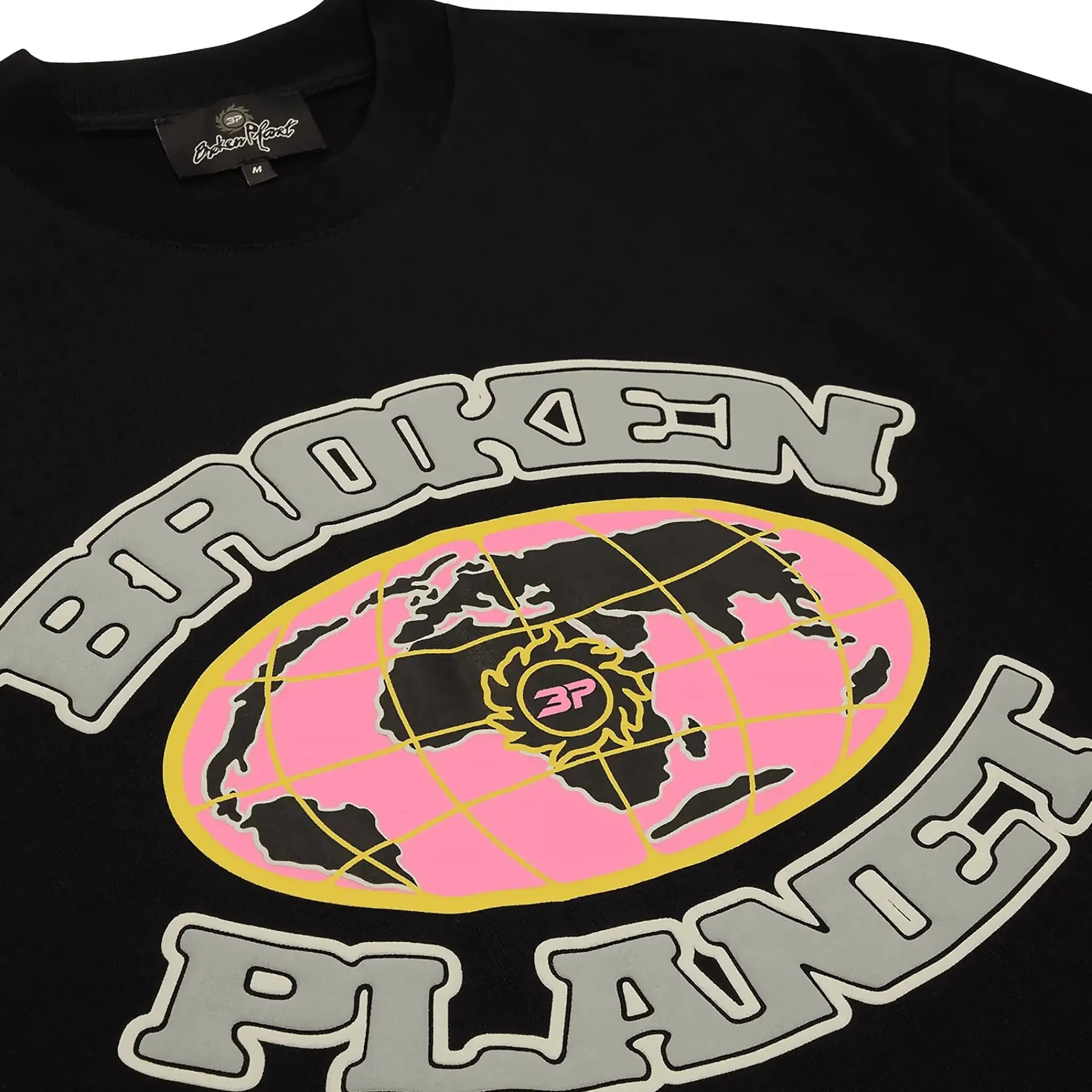 Broken Planet Market Broken Planet Grid Midnight Black T Shirt< T-shirts