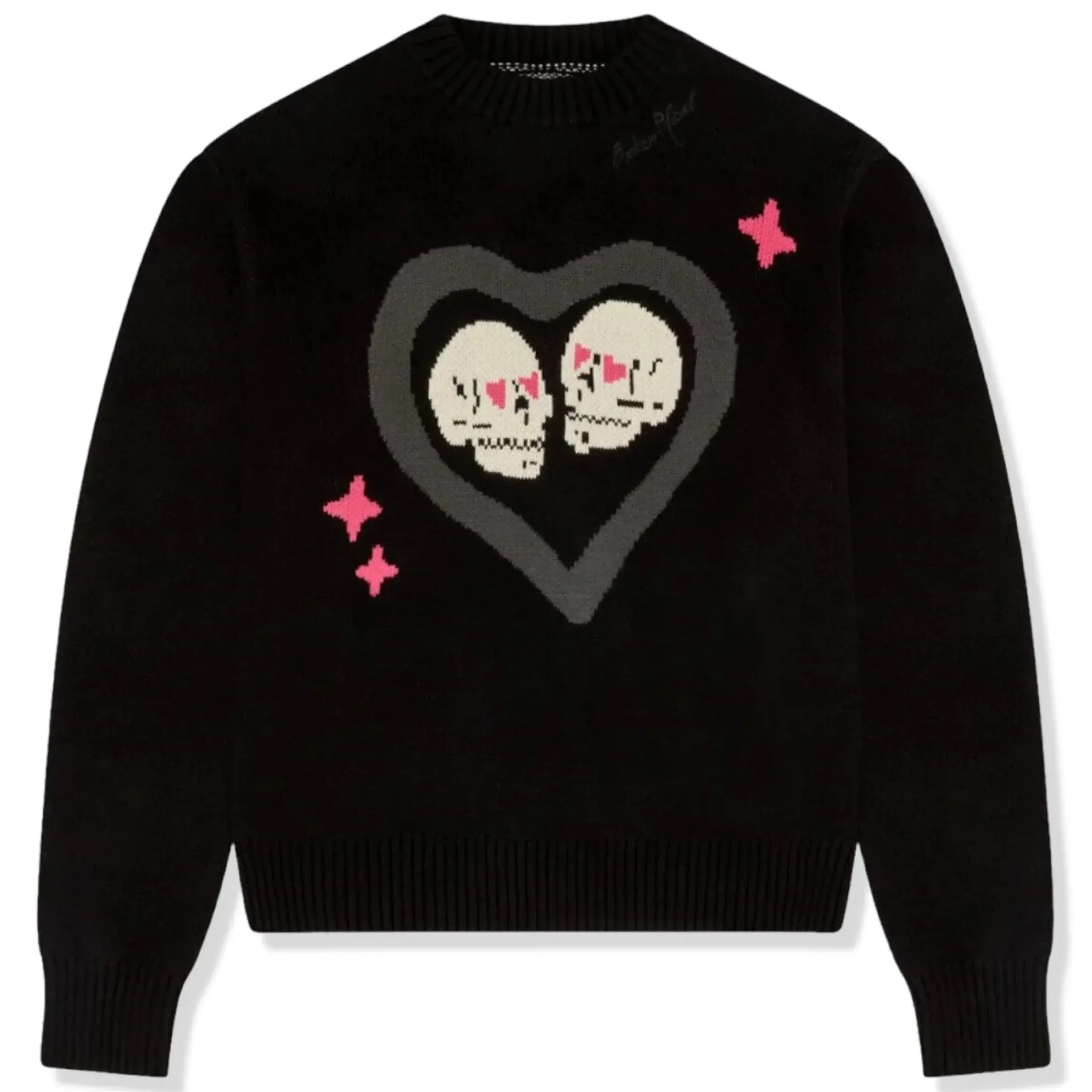 Broken Planet Market Broken Planet Hearts Are Made To Be Broken Midnight Black Knit Sweatshirt< Sweatshirts & Hoodies