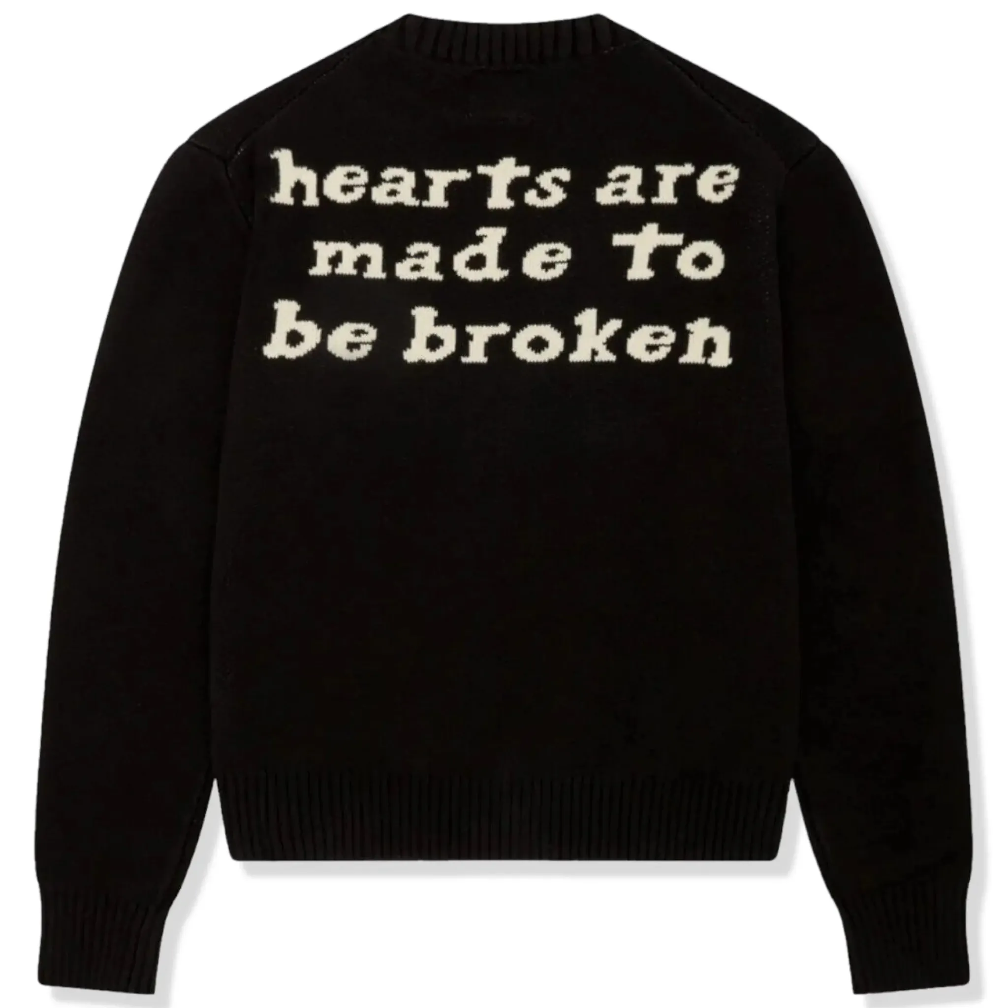 Broken Planet Market Broken Planet Hearts Are Made To Be Broken Midnight Black Knit Sweatshirt< Sweatshirts & Hoodies