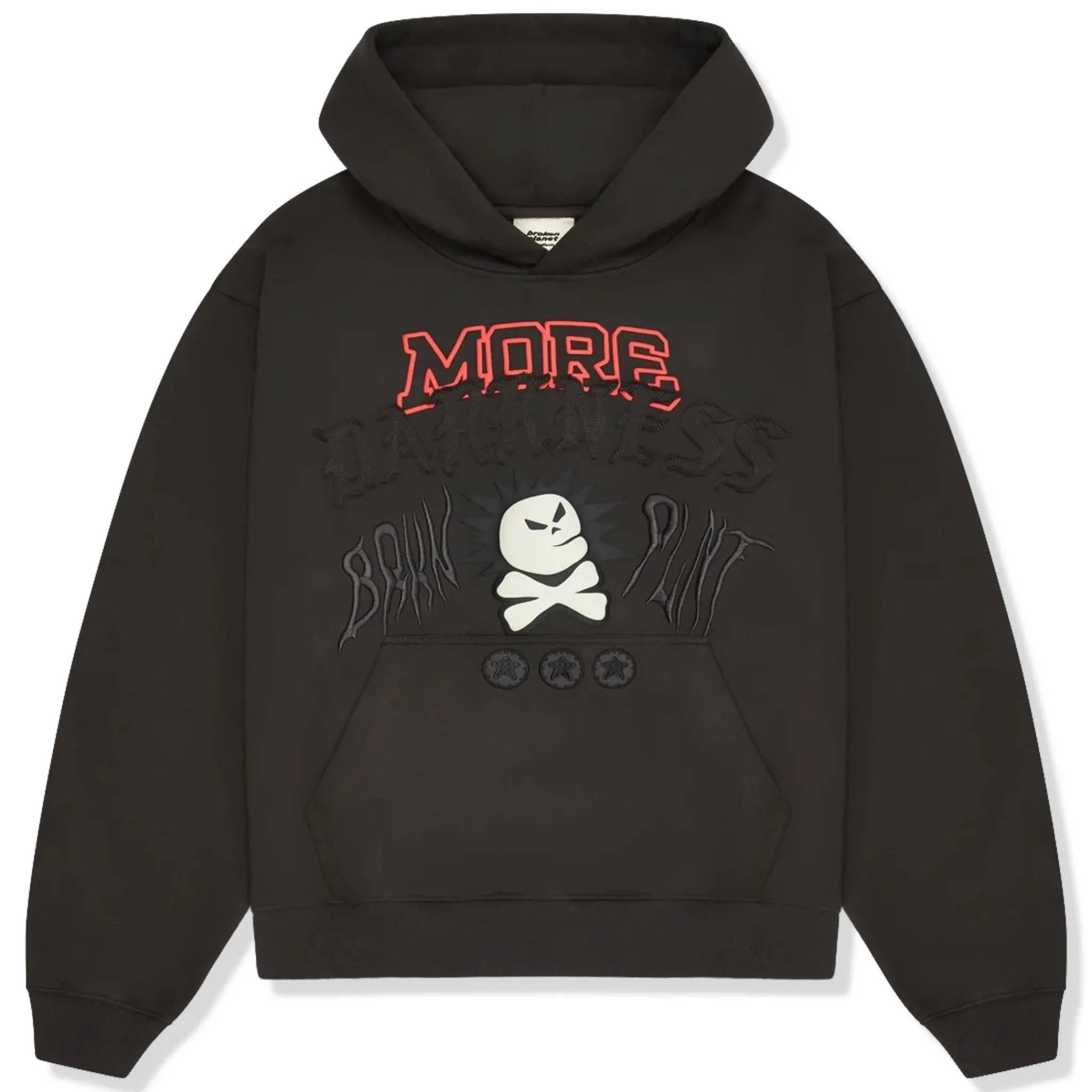 Broken Planet Market Broken Planet More Darkness Soot Black Hoodie< Sweatshirts & Hoodies