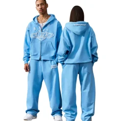 Broken Planet Market Broken Planet Outer Space Zip-Up Light Blue Hoodie< Sweatshirts & Hoodies