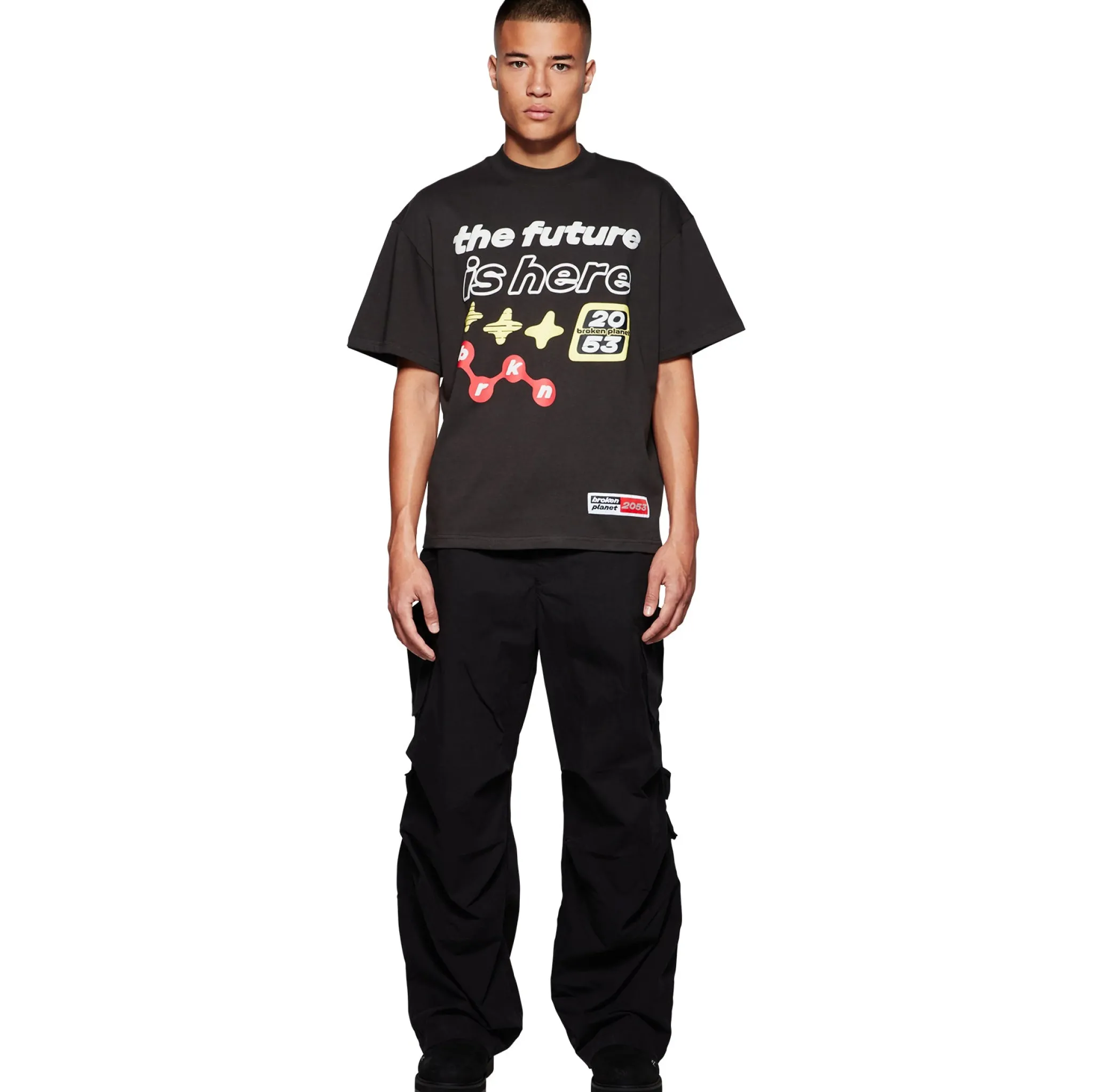 Broken Planet Market Broken Planet The Future Is Here Midnight Black T Shirt< T-shirts