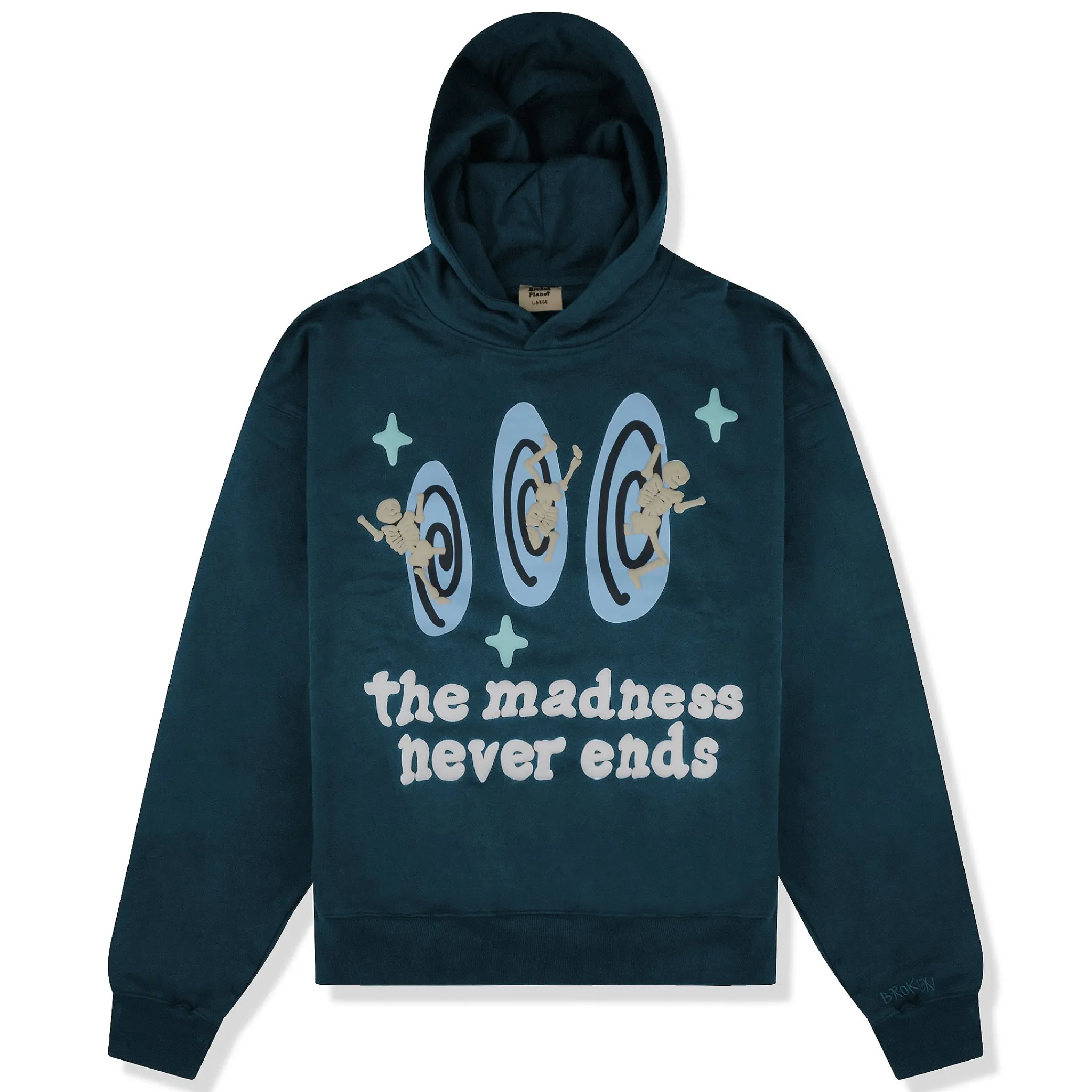 Broken Planet Market Broken Planet The Madness Never Ends Navy Hoodie< Sweatshirts & Hoodies