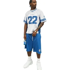 Broken Planet Market Broken Planet White Blue Football Jersey< T-shirts