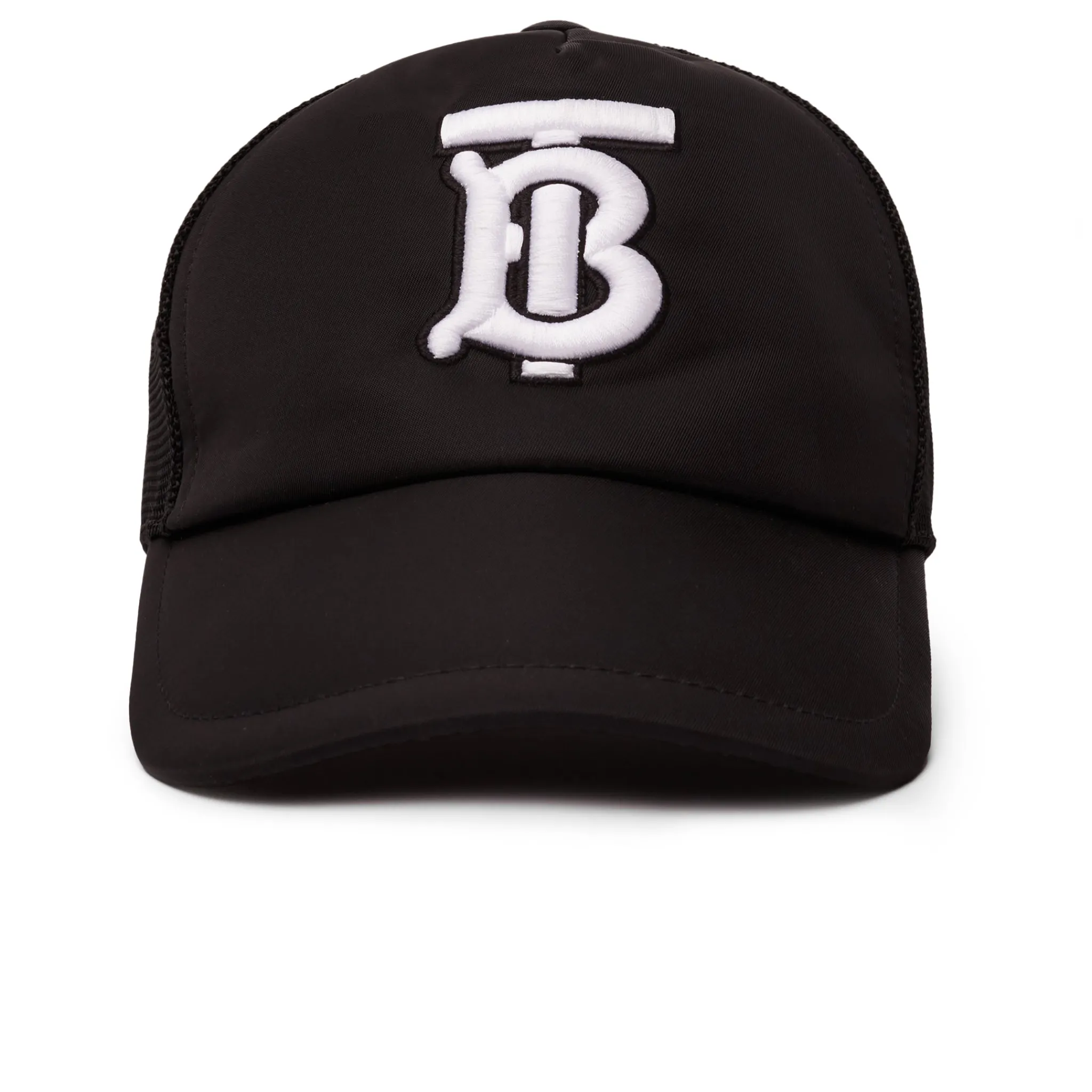 Burberry Embroidered Mesh Trucker TB Black Cap< Hats & Caps