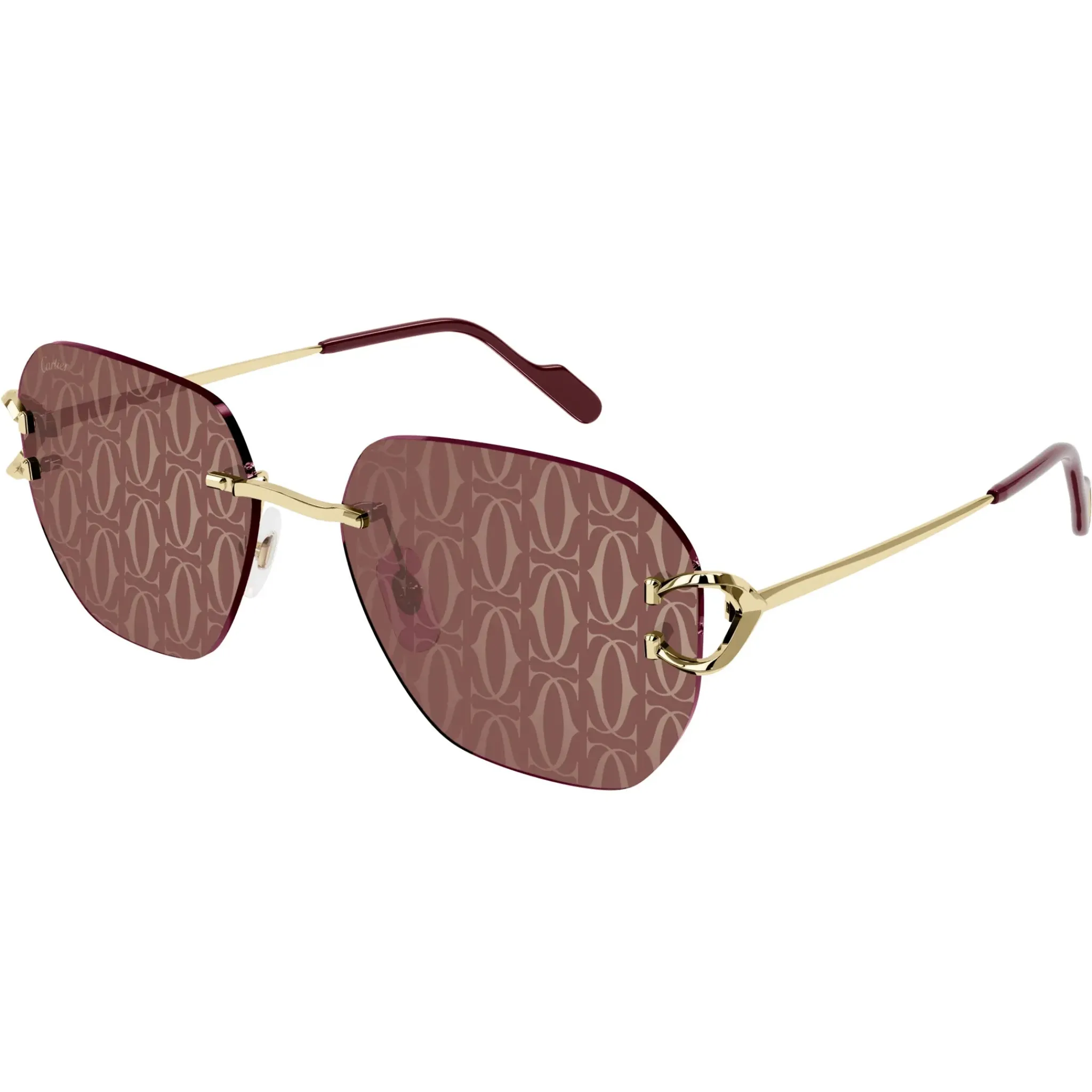 Cartier Eyewear CT0394S-003 Gold Red Sunglasses< Sunglasses
