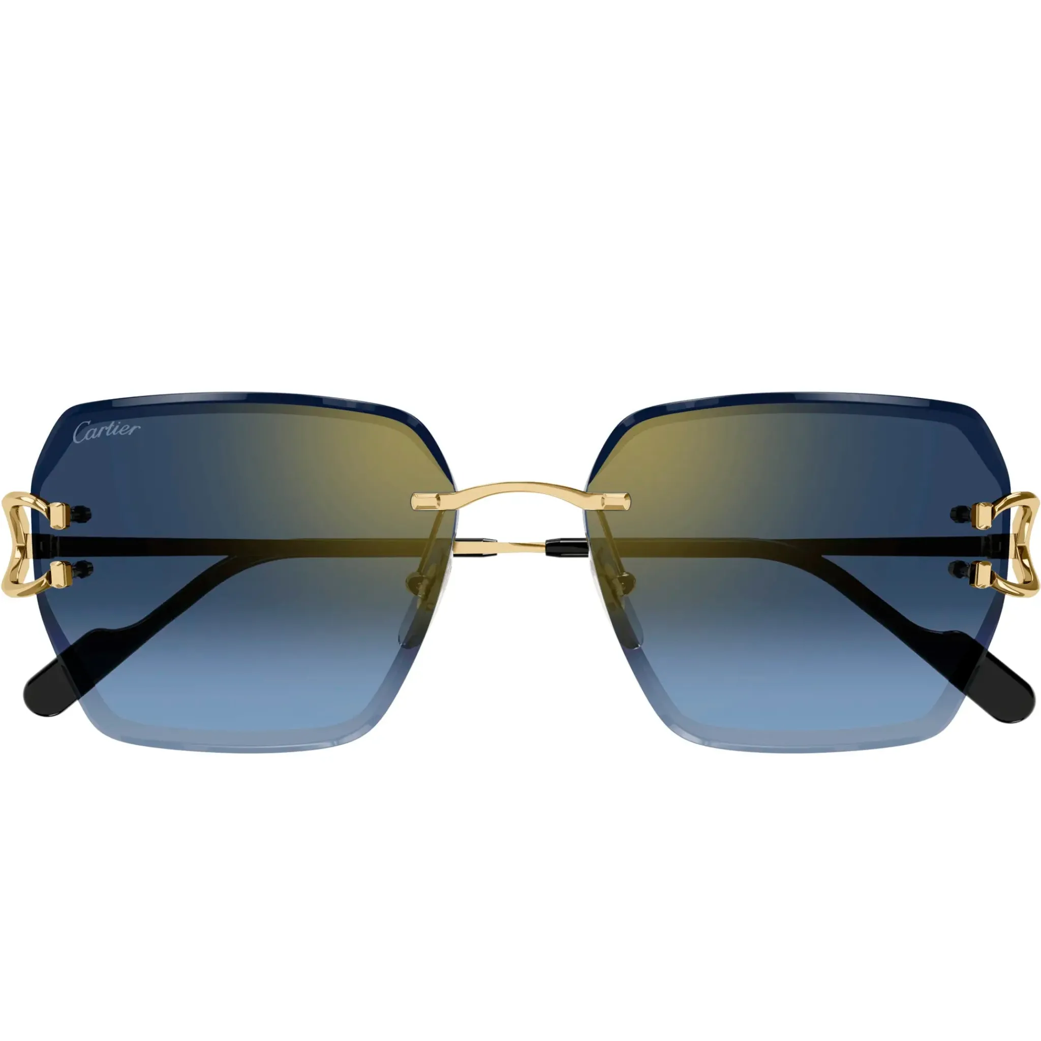 Cartier Eyewear CT0466S-002 Gold Blue Sunglasses< Sunglasses