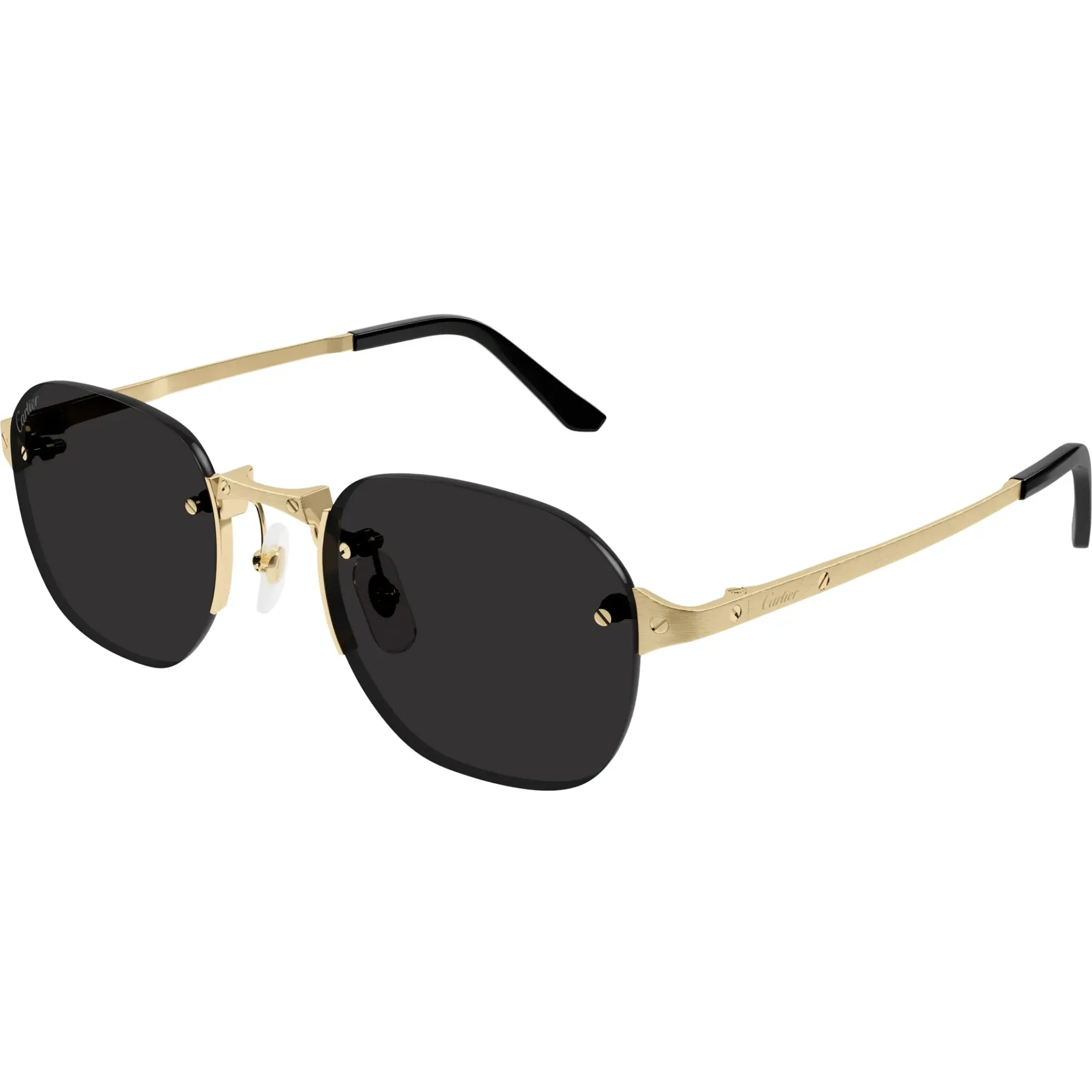 Cartier Eyewear CT0459S-001 Gold Grey Sunglasses< Sunglasses