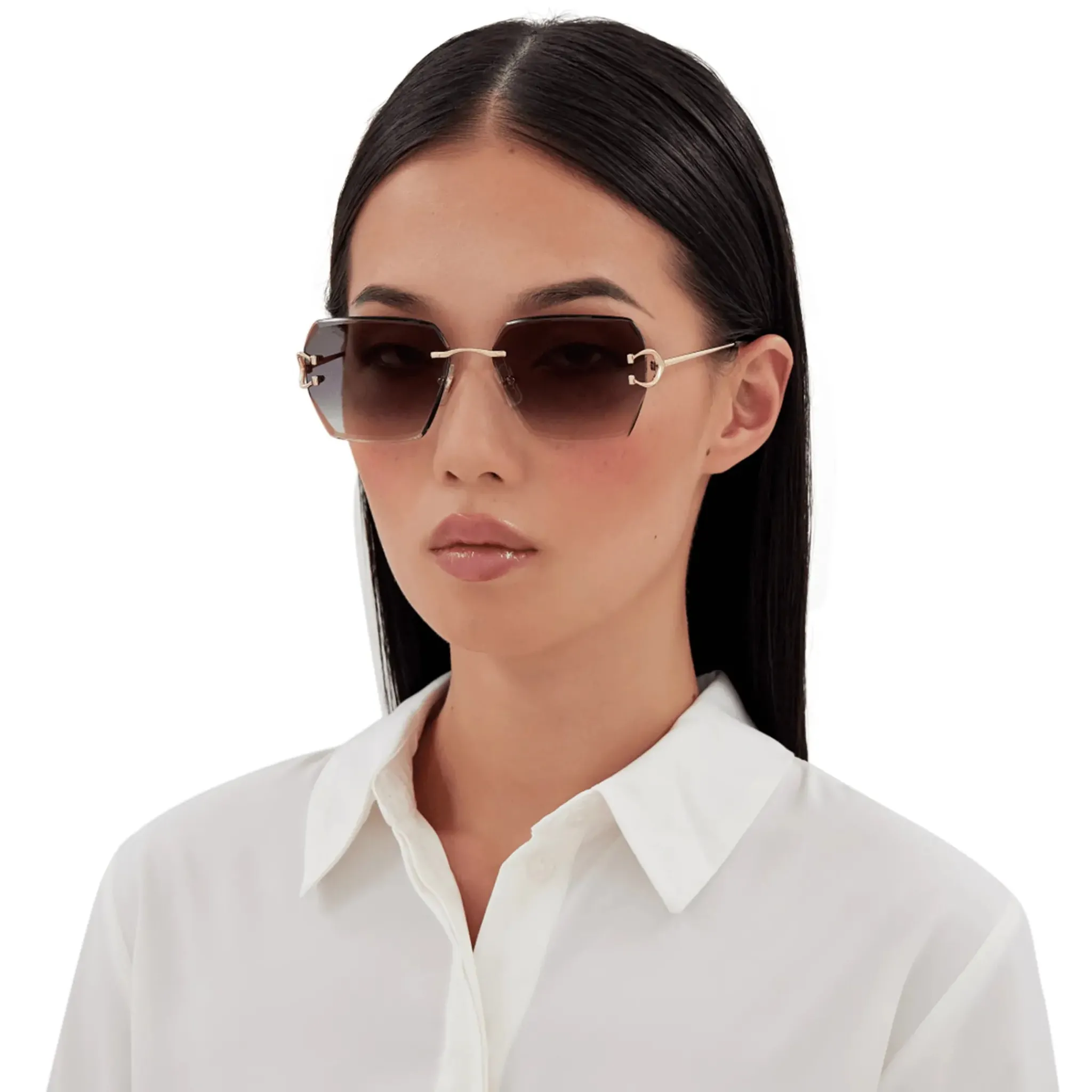 Cartier Eyewear CT0466S-001 Gold Grey Sunglasses< Sunglasses