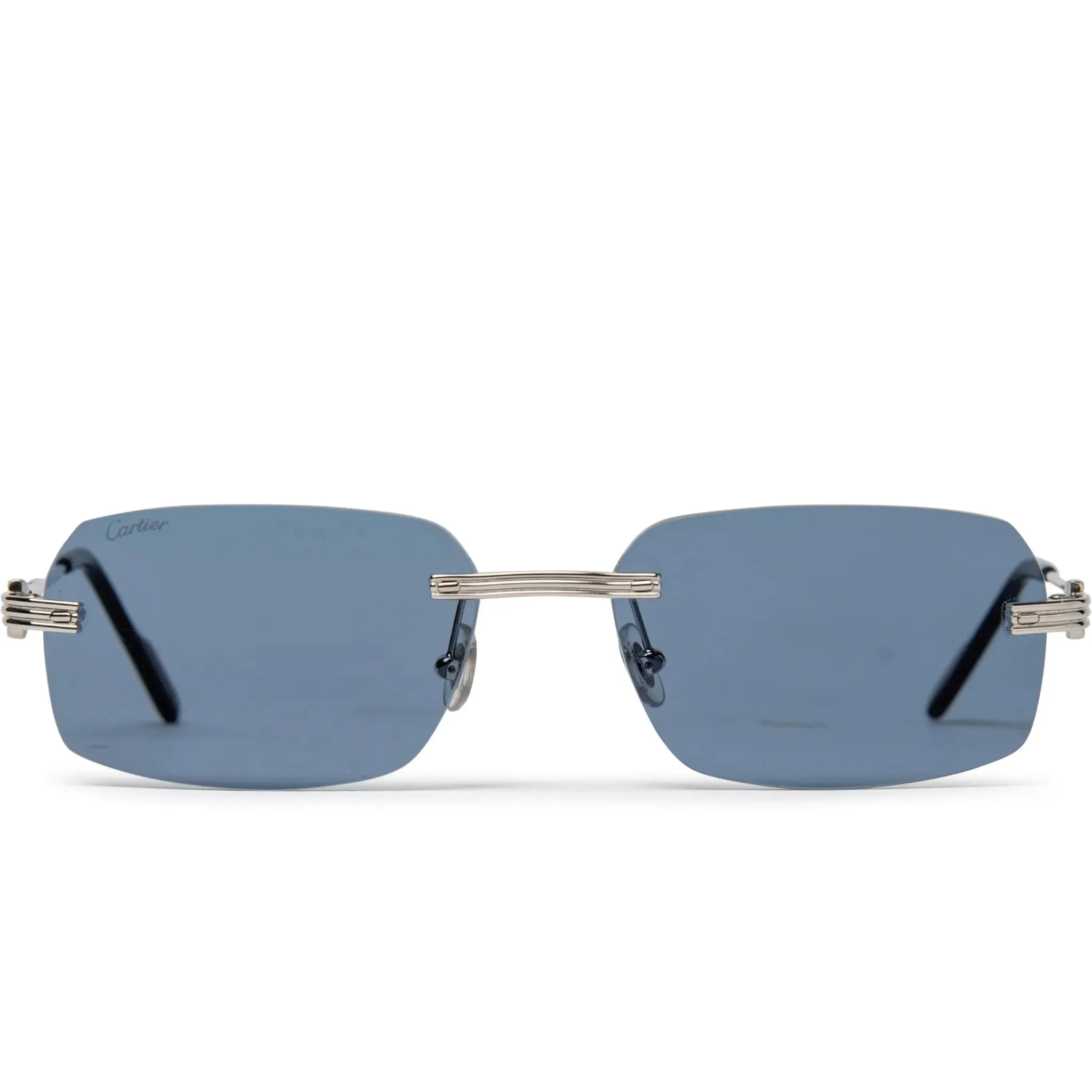 Cartier Eyewear CT0271S-003 Silver Blue Sunglasses< Sunglasses