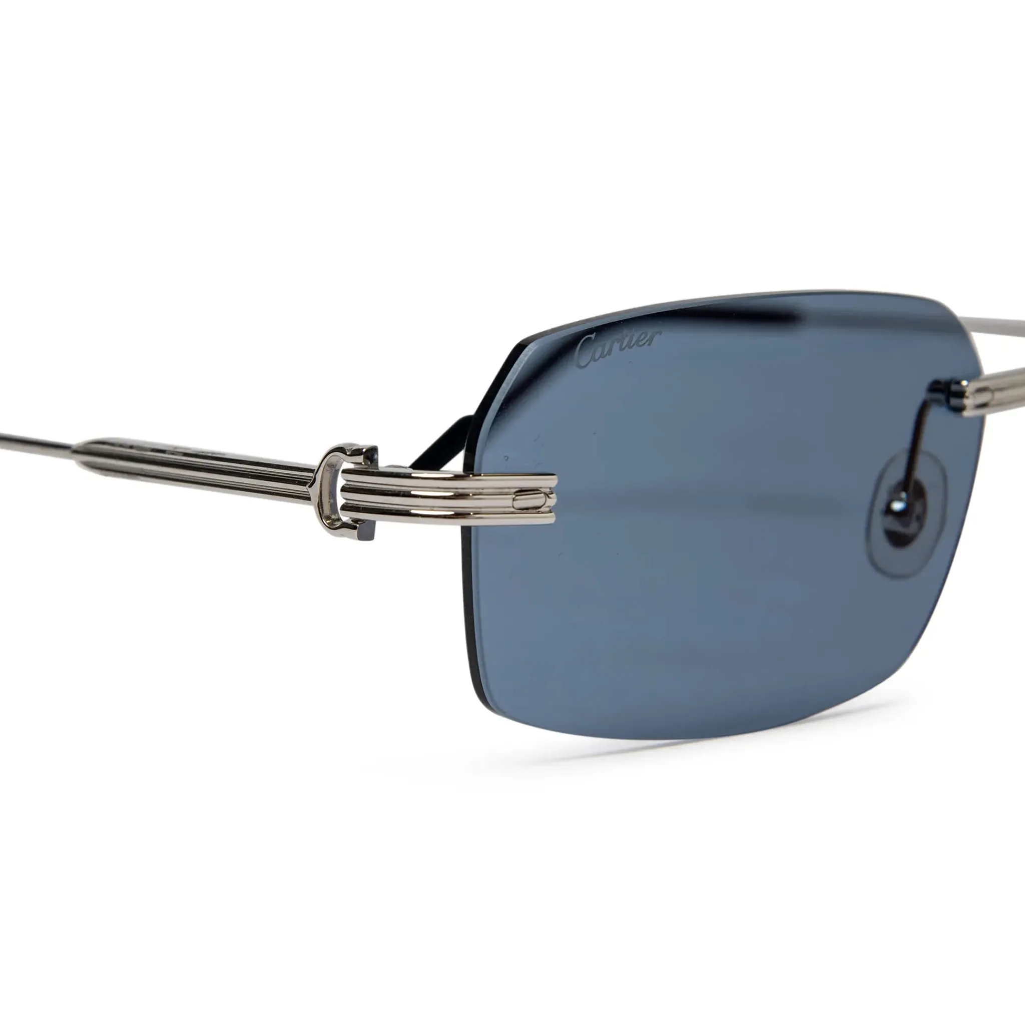 Cartier Eyewear CT0271S-003 Silver Blue Sunglasses< Sunglasses