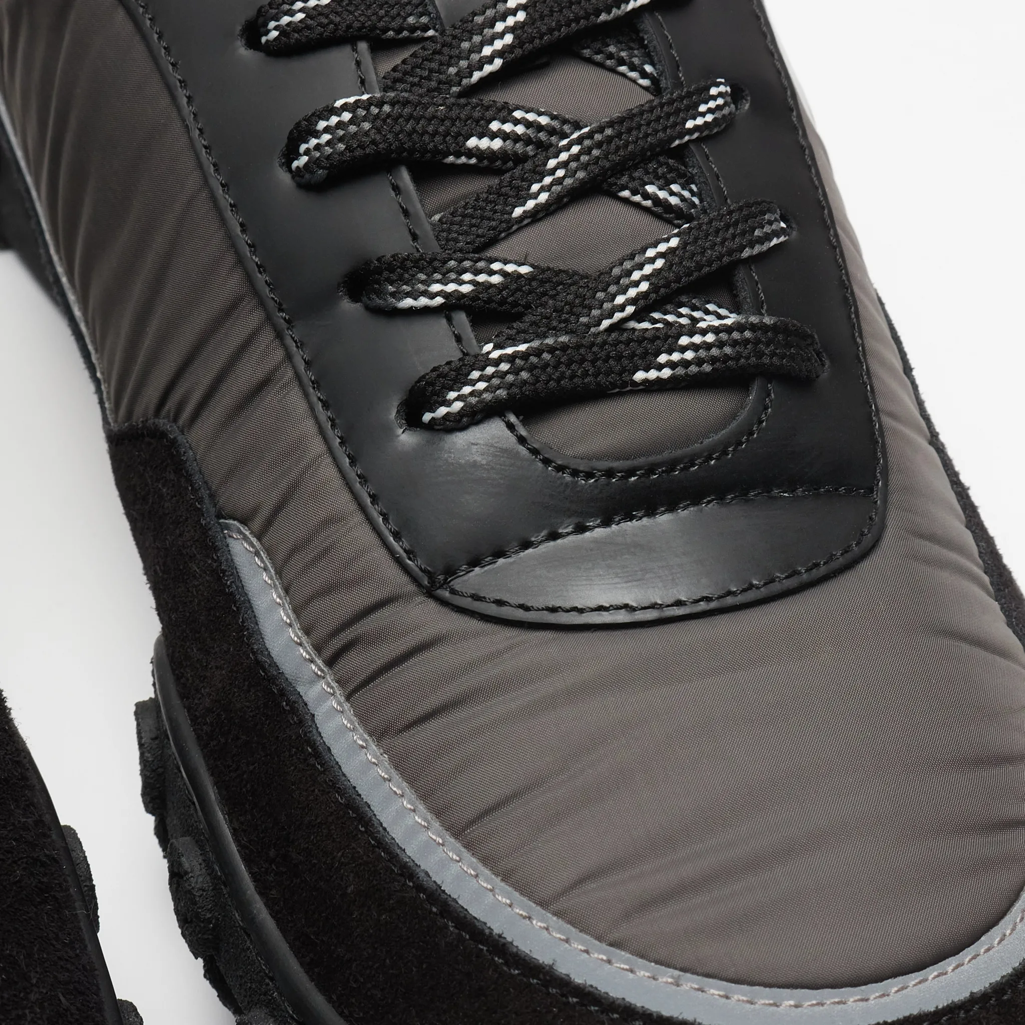 Chanel CC Grey Black White Nylon Calfskin Sneaker - Preloved< Black Trainers|Designer Trainers