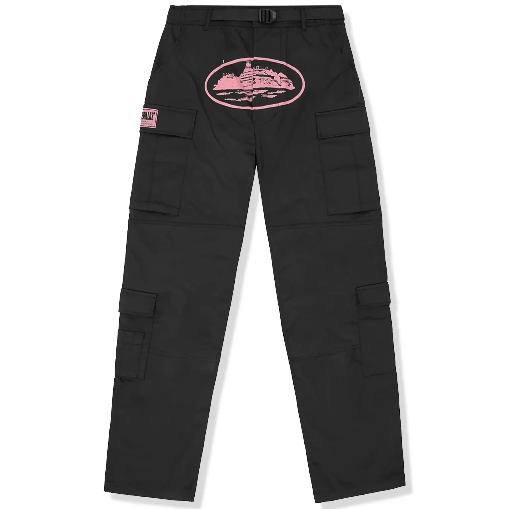 Corteiz Guerillaz Black Pink Cargo Pants< Cargo Pants|Bottoms