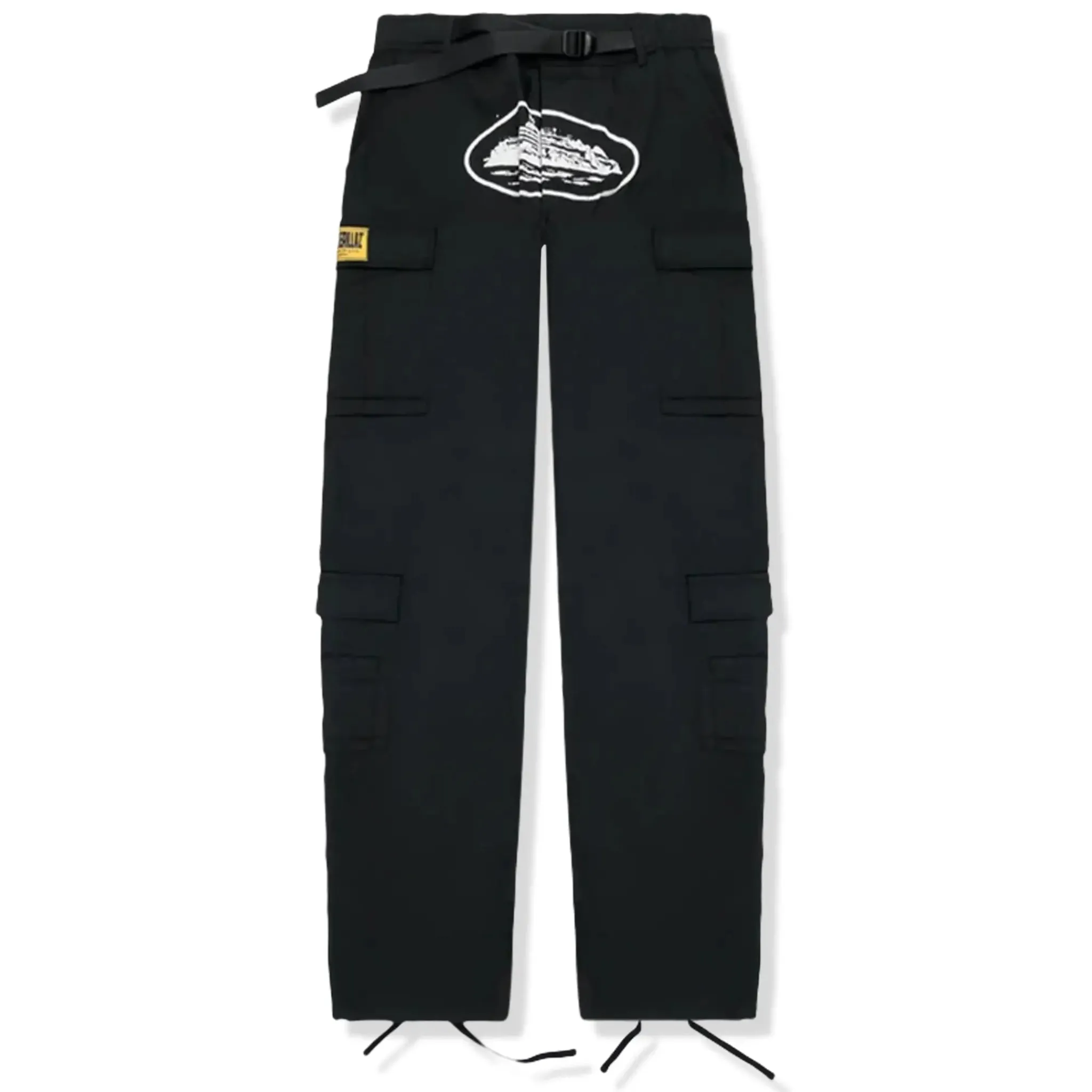 Corteiz Guerillaz Black White Cargo Pants< Cargo Pants|Bottoms