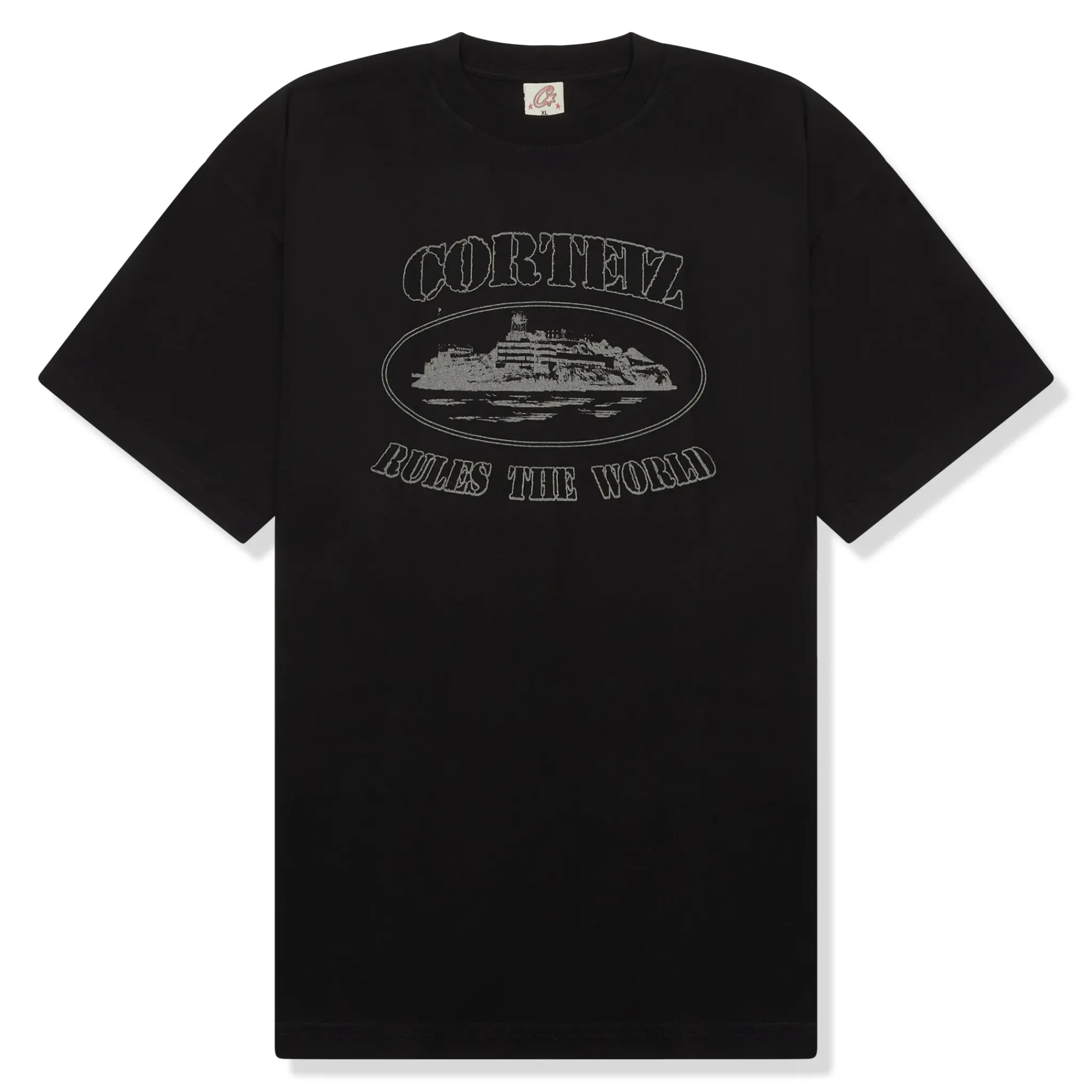 Corteiz OG Alcatraz Reflective Triple Black T Shirt< T-shirts