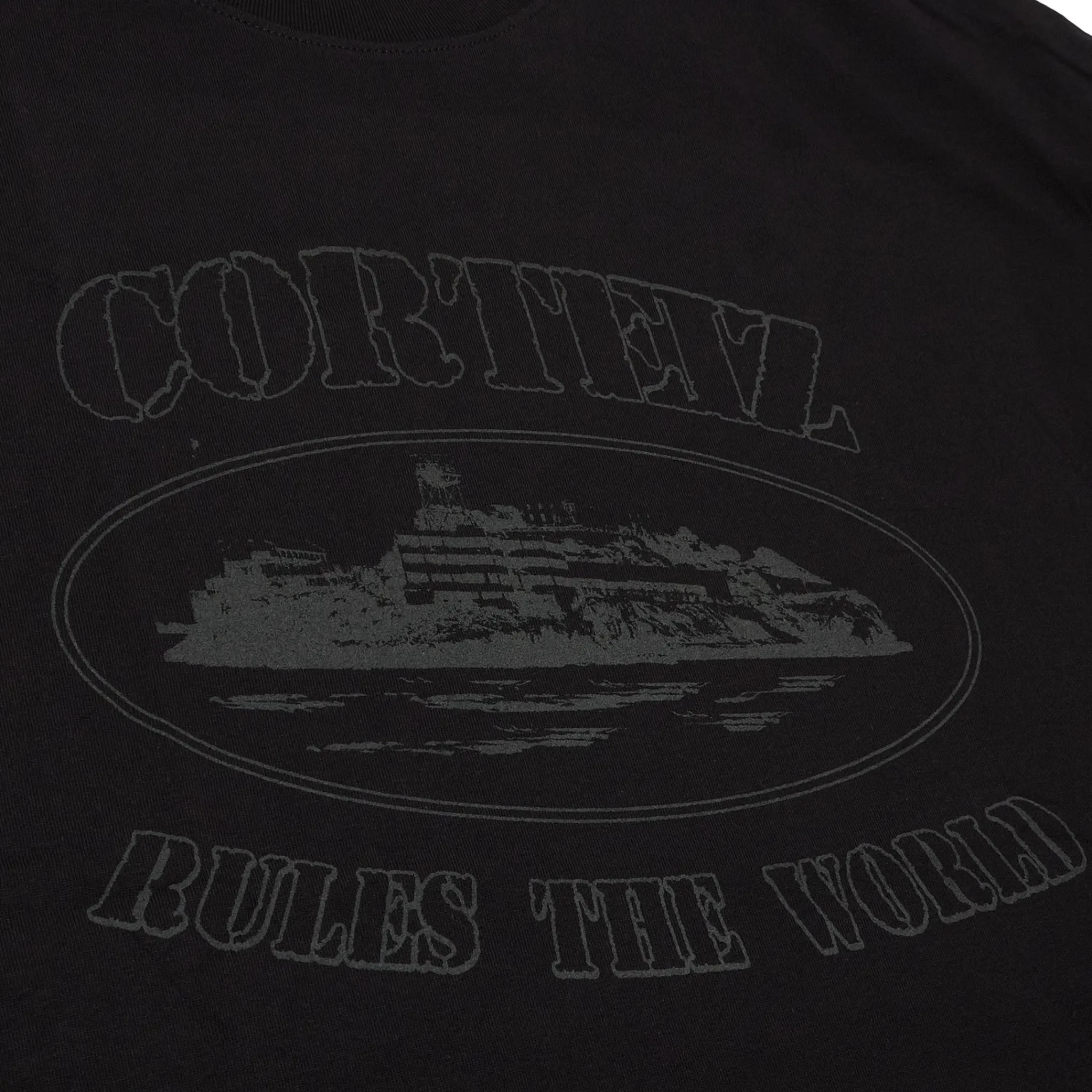 Corteiz OG Alcatraz Reflective Triple Black T Shirt< T-shirts