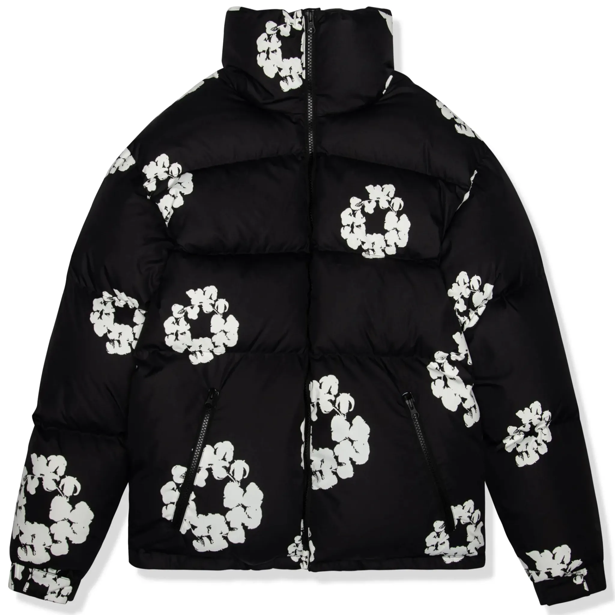 Denim Tears Cotton Wreath Black Puffer Jacket< Coats & Jackets