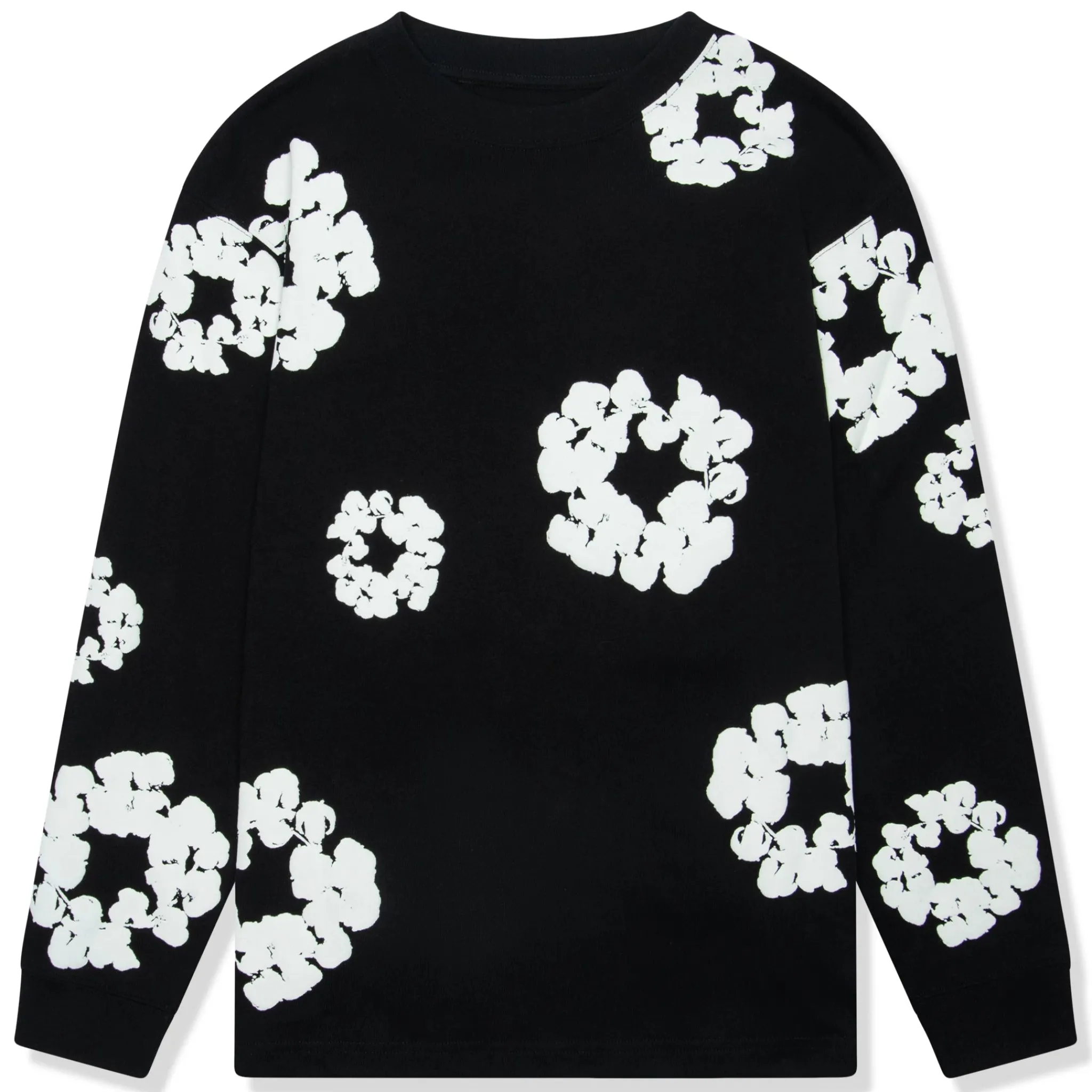 Denim Tears The Cotton Wreath Long-Sleeve Black T Shirt< T-shirts