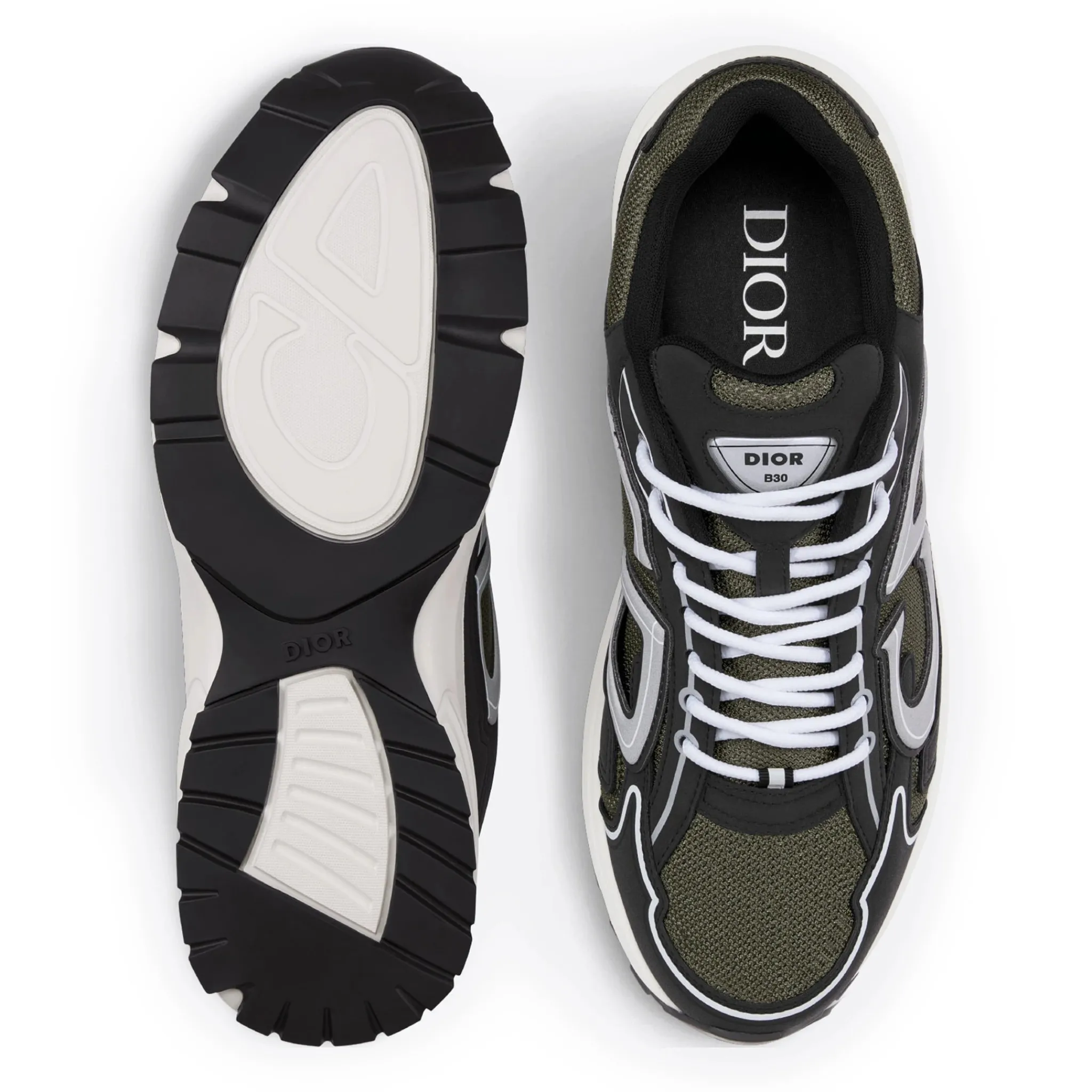 Dior B30 Mesh Deep Green Black Trainer< Designer Trainers