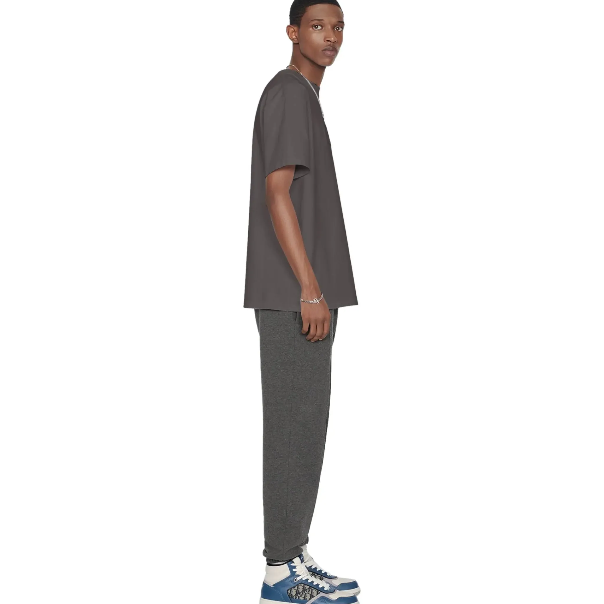 Dior Couture Relaxed Fit Cotton Charcoal T Shirt< T-shirts