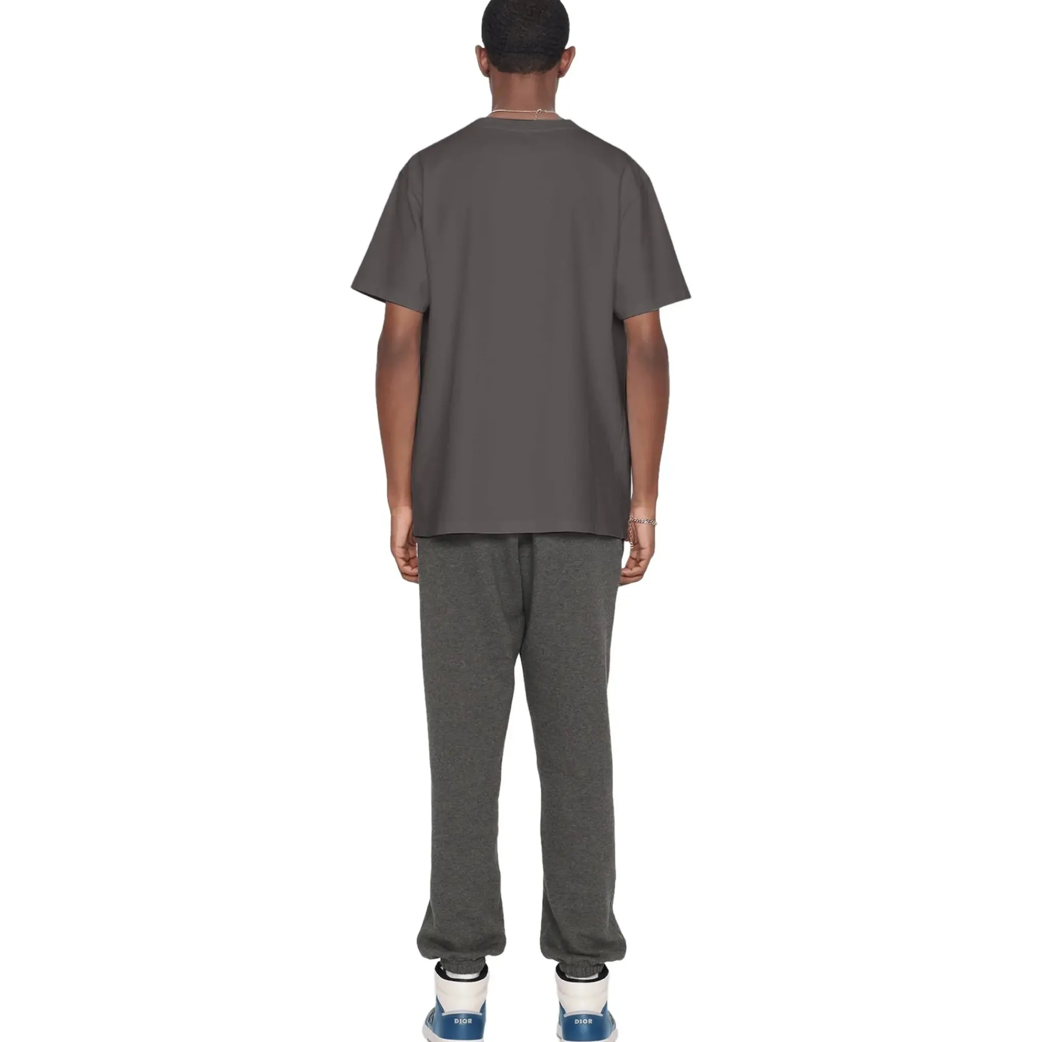 Dior Couture Relaxed Fit Cotton Charcoal T Shirt< T-shirts