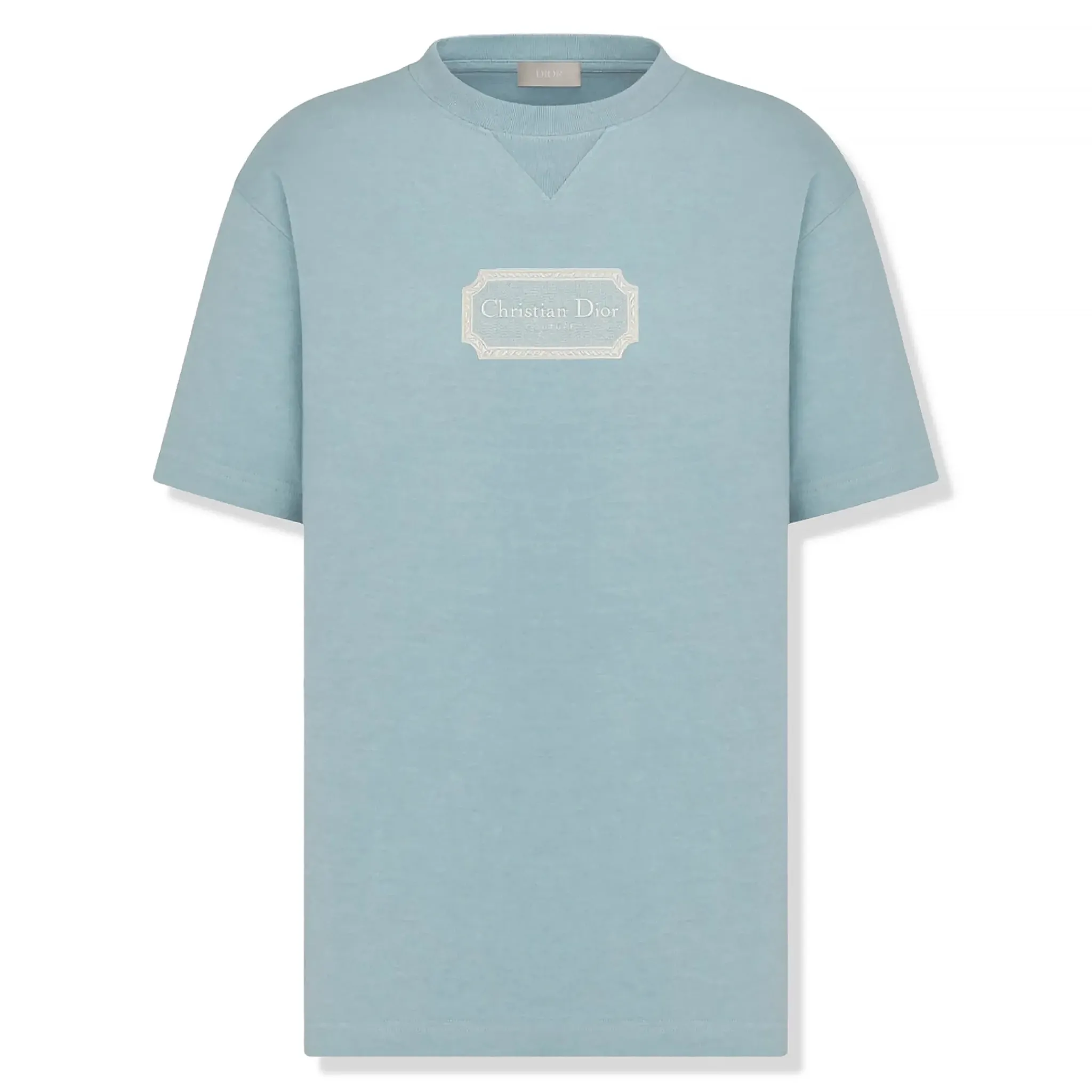 Dior Couture Relaxed Fit Cotton Azure Blue T Shirt< T-shirts