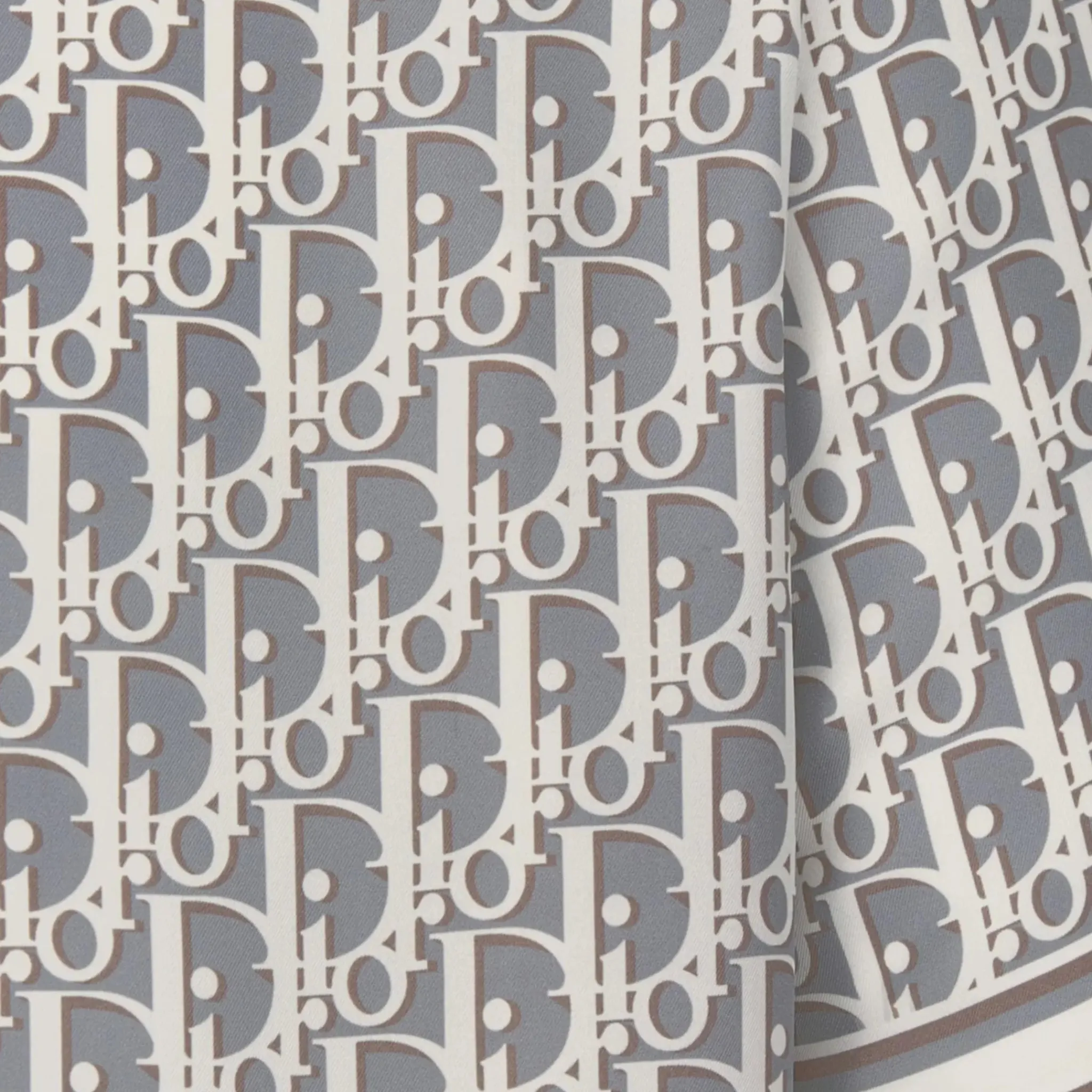Dior Oblique Short Sleeved Grey Silk Twill Shirt< Shirts