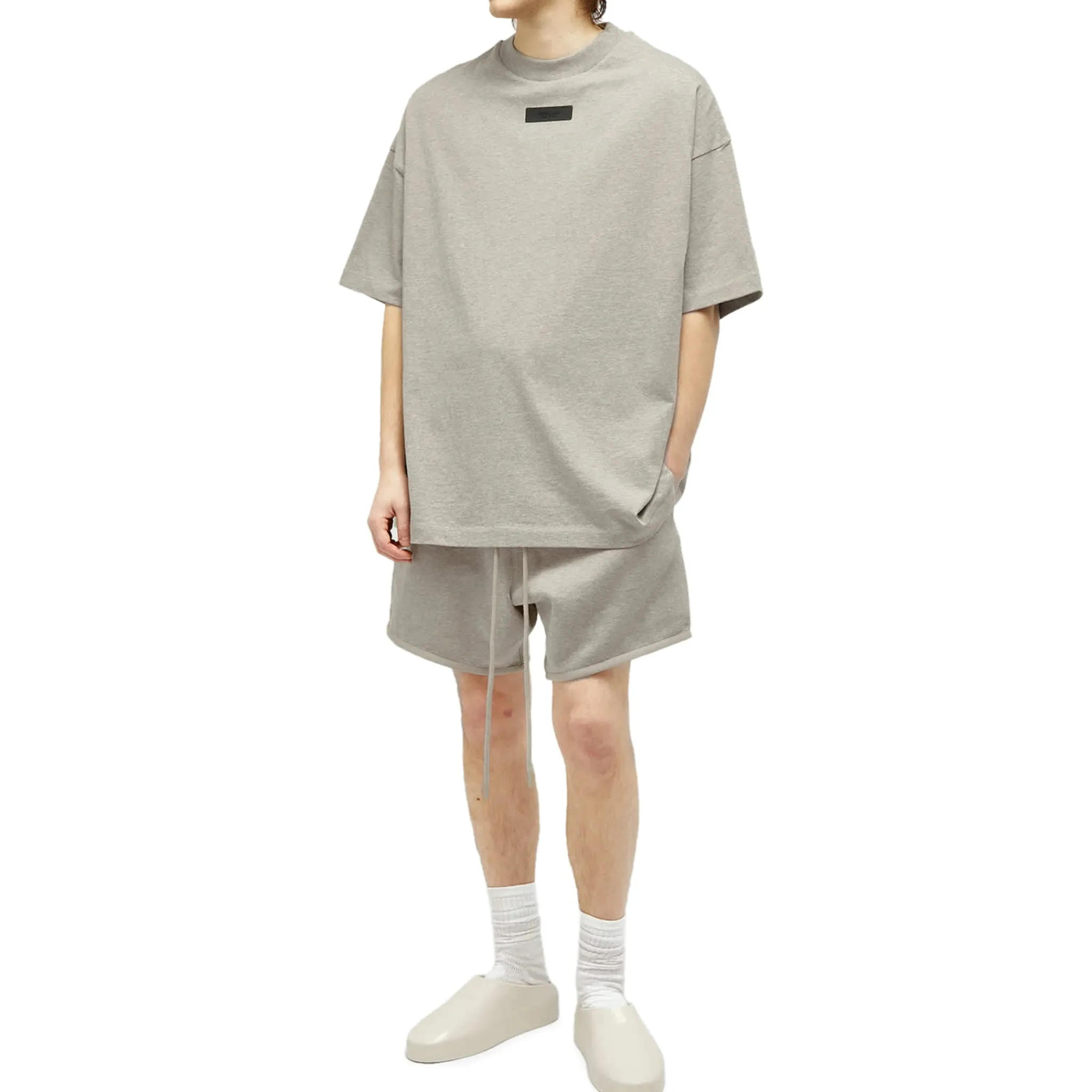 Fear Of God Essentials SS Dark Heather Oatmeal T Shirt (FW23)< Matching Sets|T-shirts