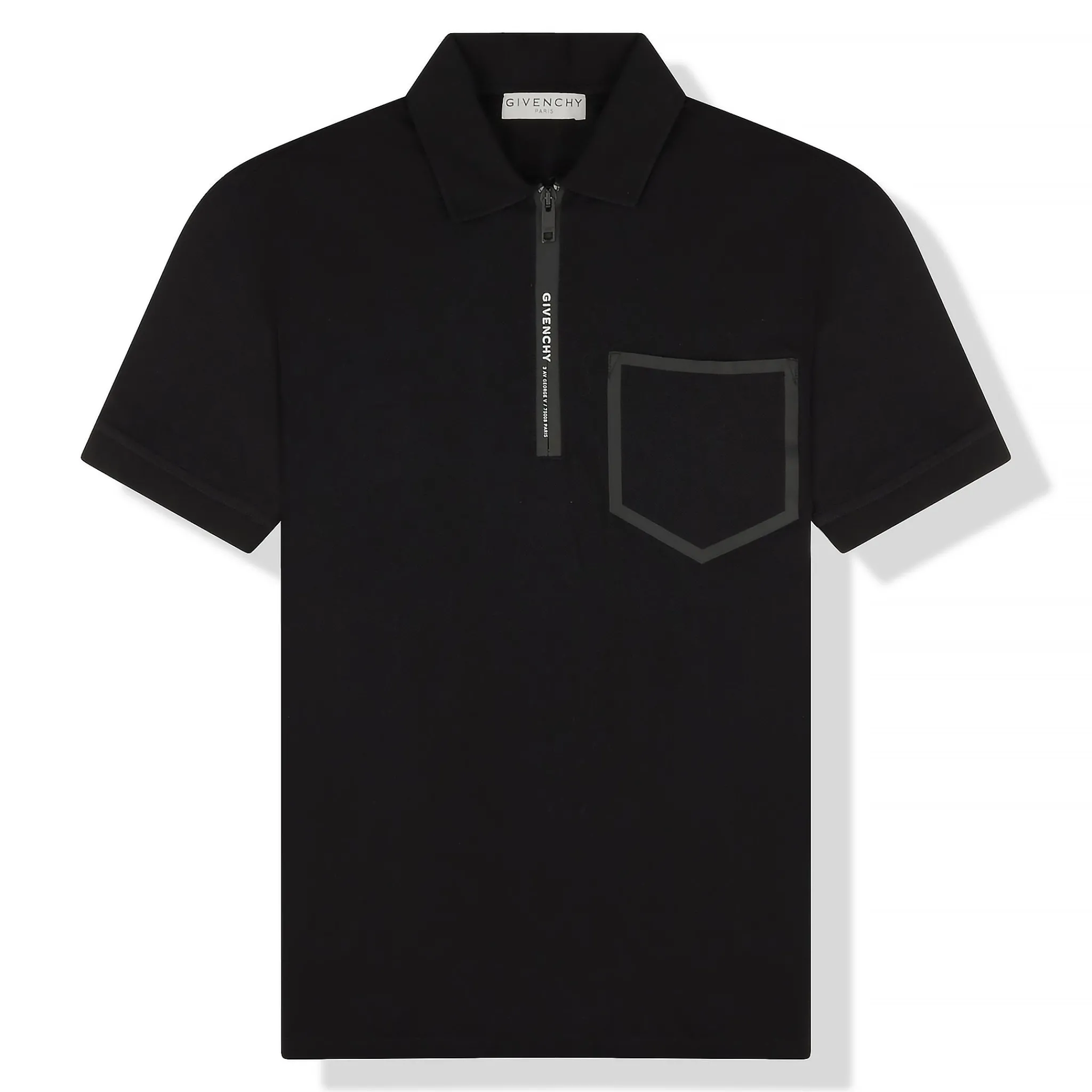 Givenchy Paris Zip-Up Black Polo Shirt< Polo Shirts