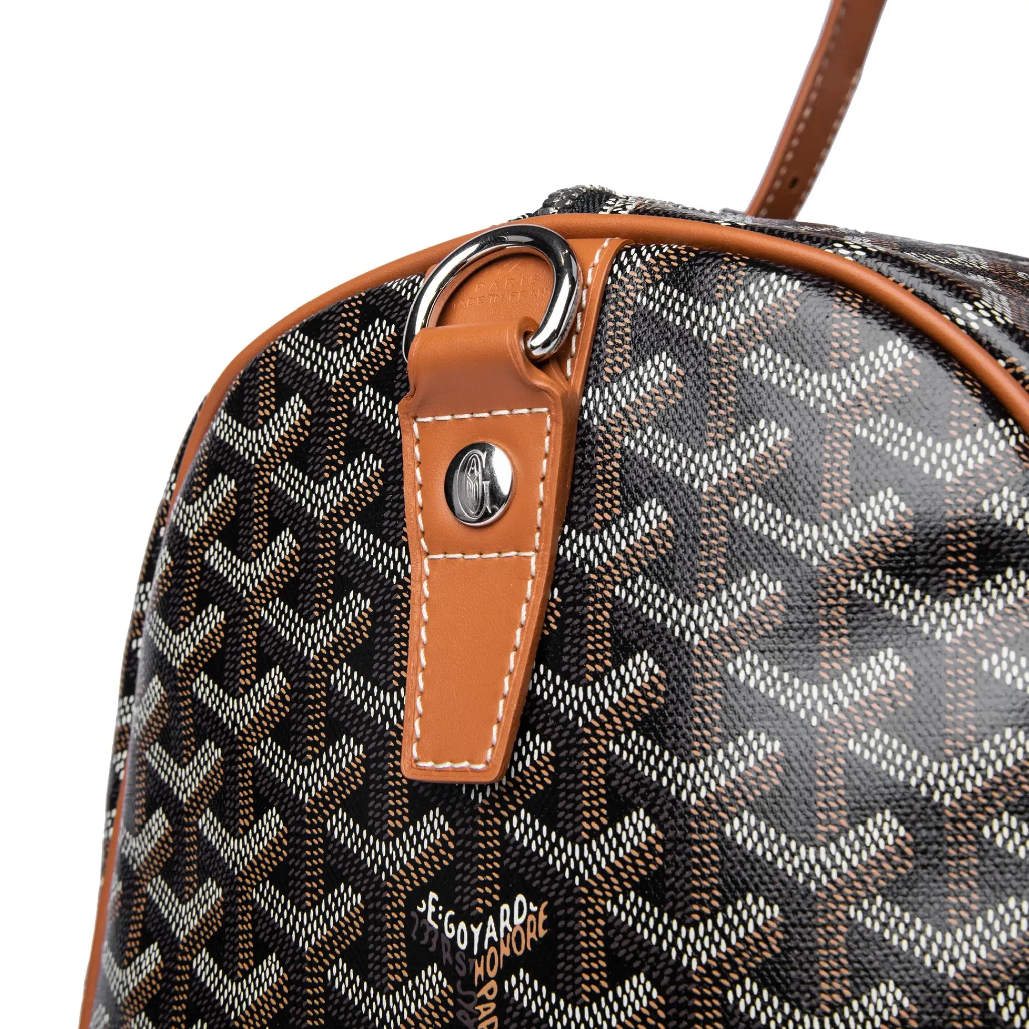 Goyard Boston 50 Black Tan Bag With Strap< Bags